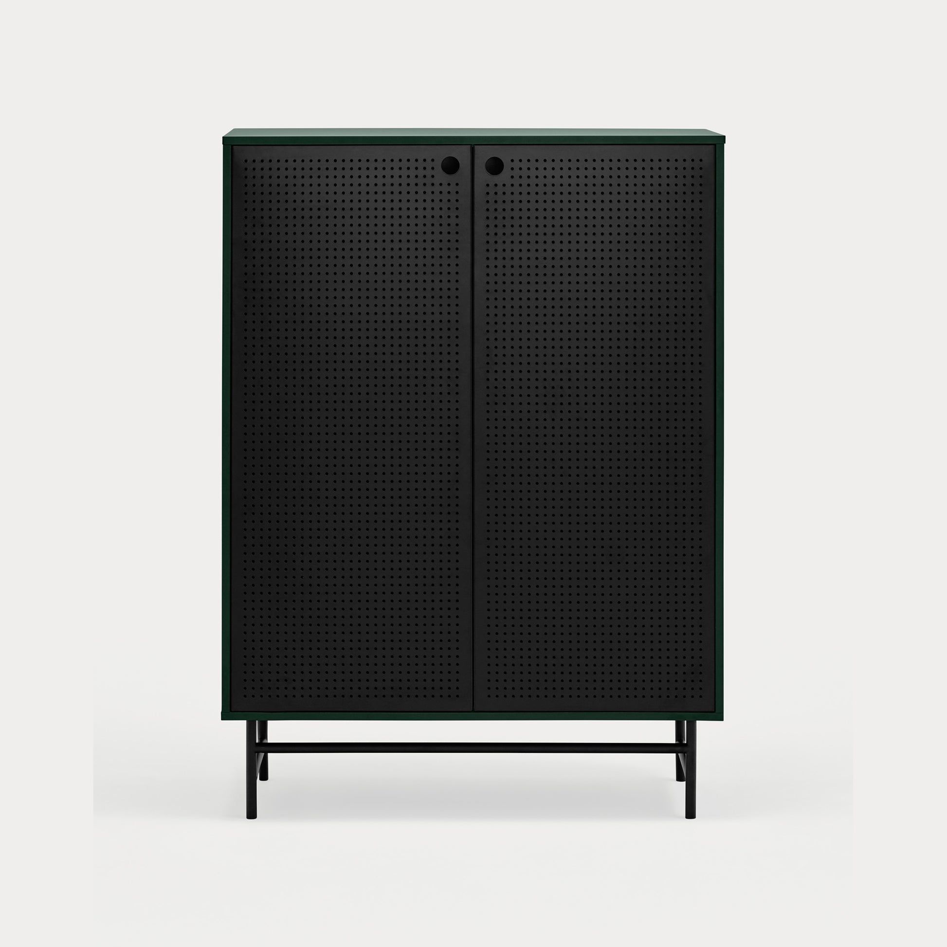PUNTO Cabinet black/dark green - front