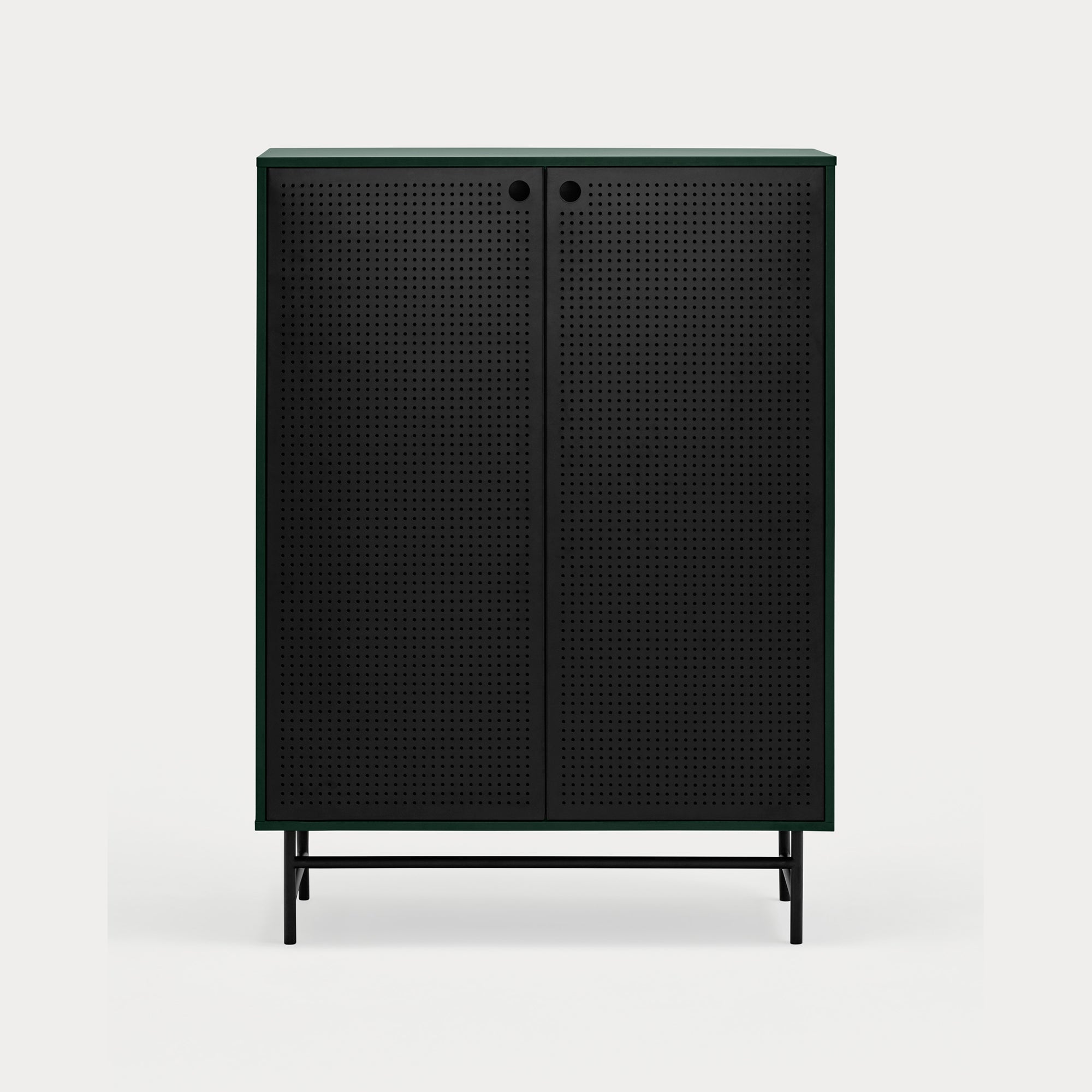 PUNTO Cabinet black/dark green - front