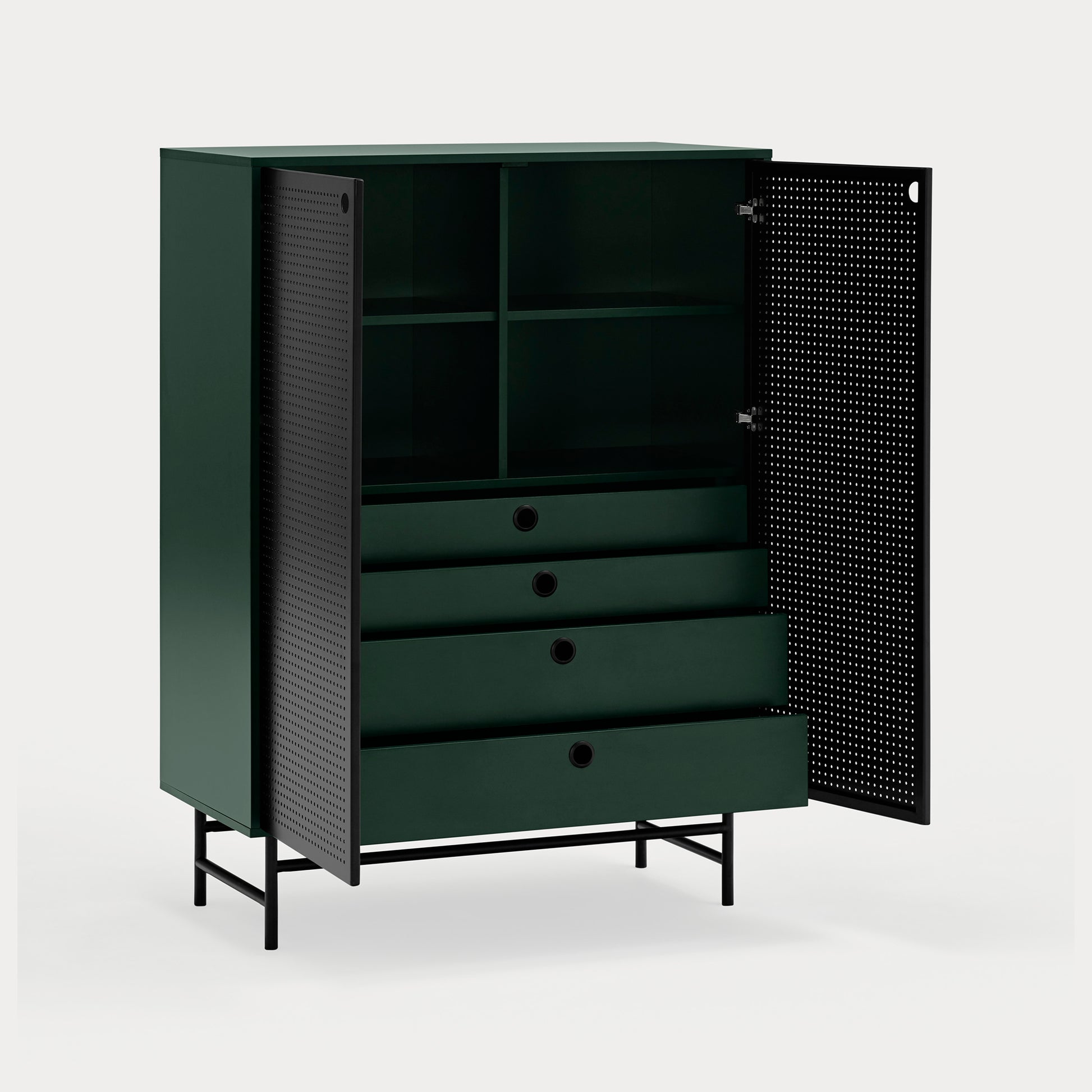PUNTO Cabinet black/dark green - back