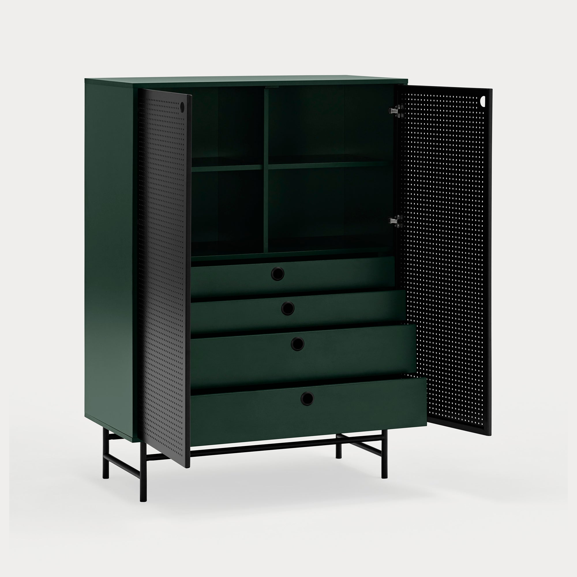 PUNTO Cabinet black/dark green - back