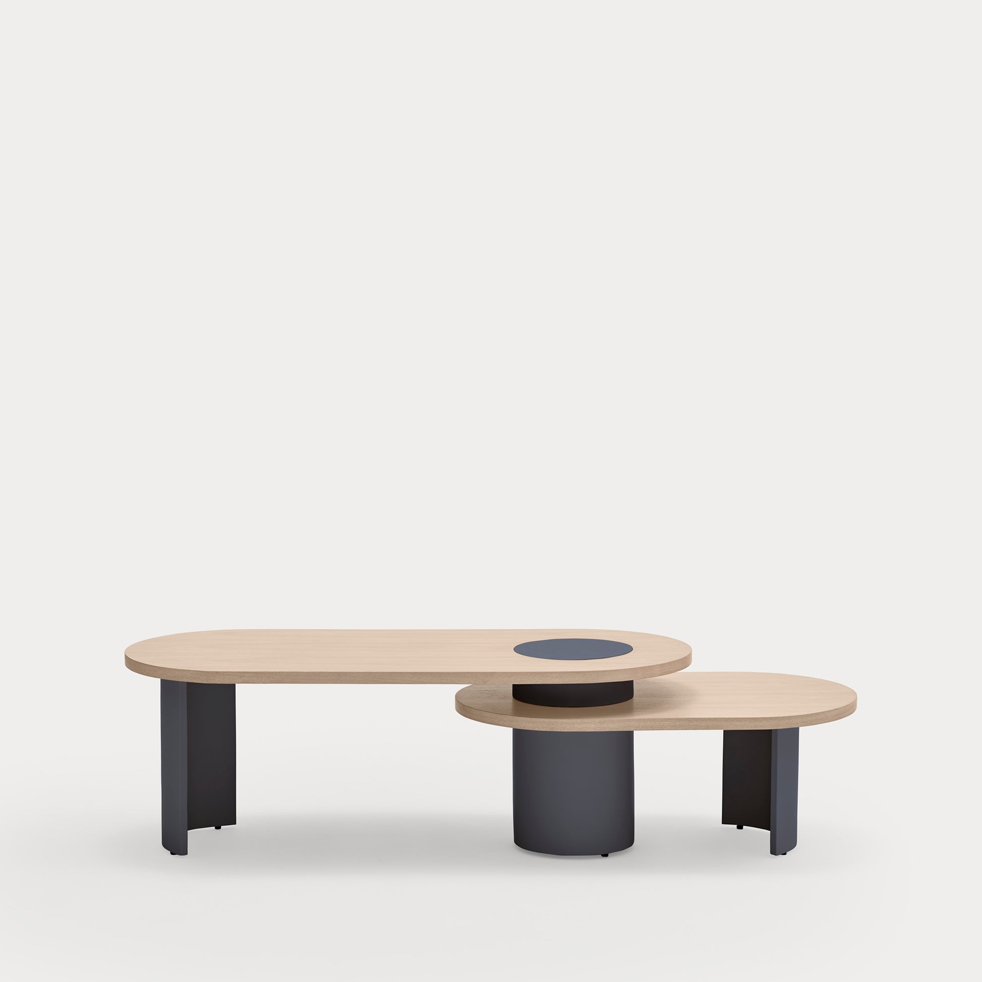 NORI Coffee table light natural-blue legs - extended