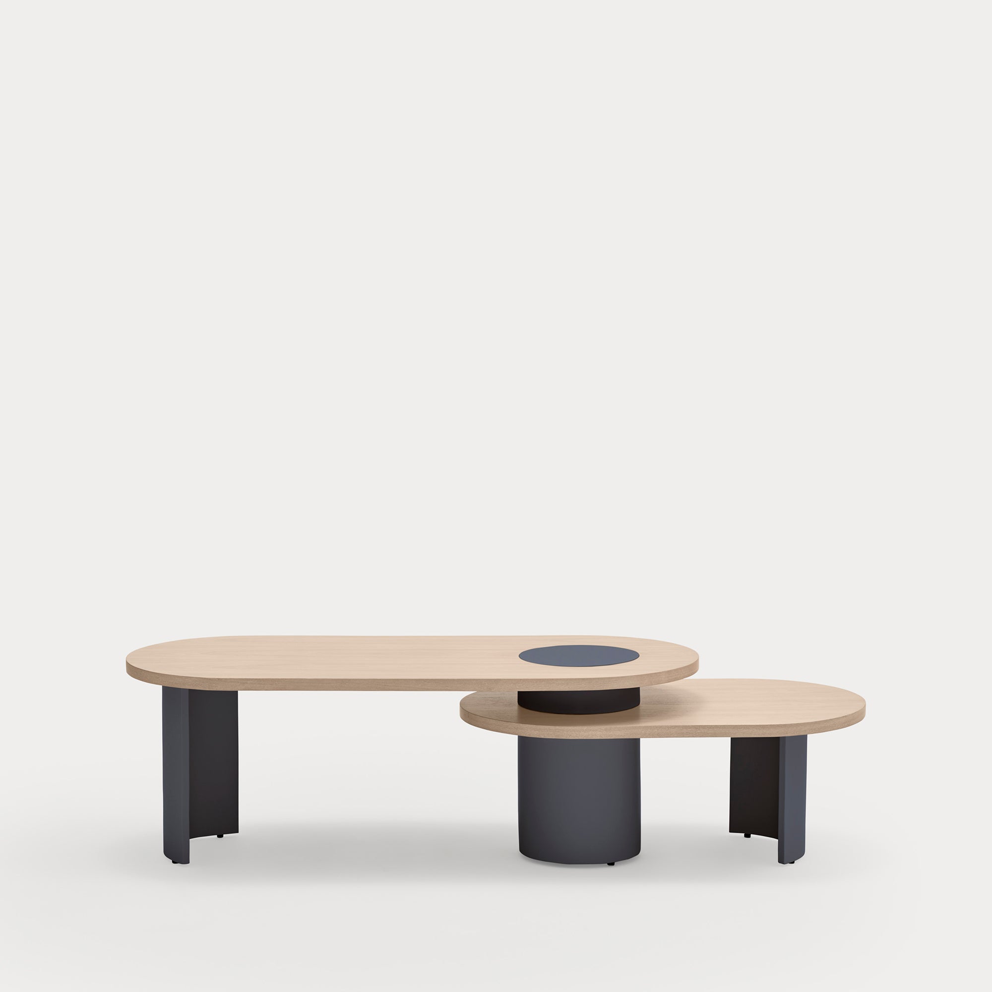 NORI Coffee table light natural-blue legs - extended