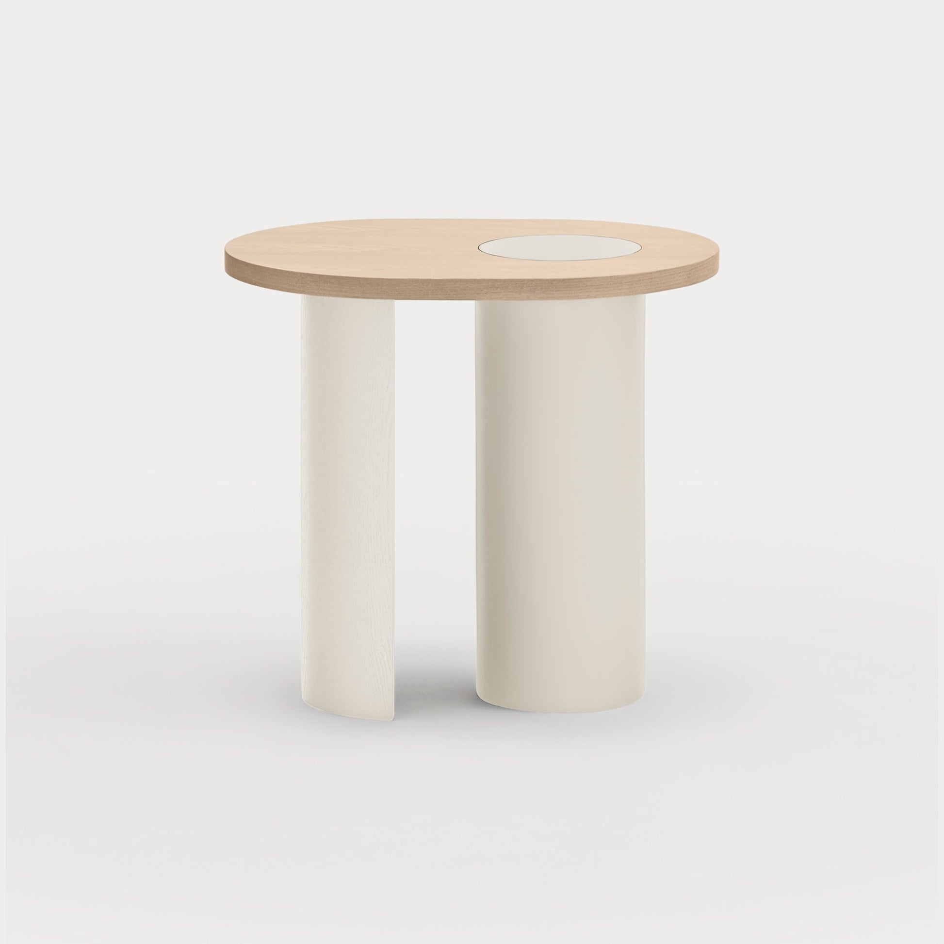 NORI End table light natural-cream legs - front