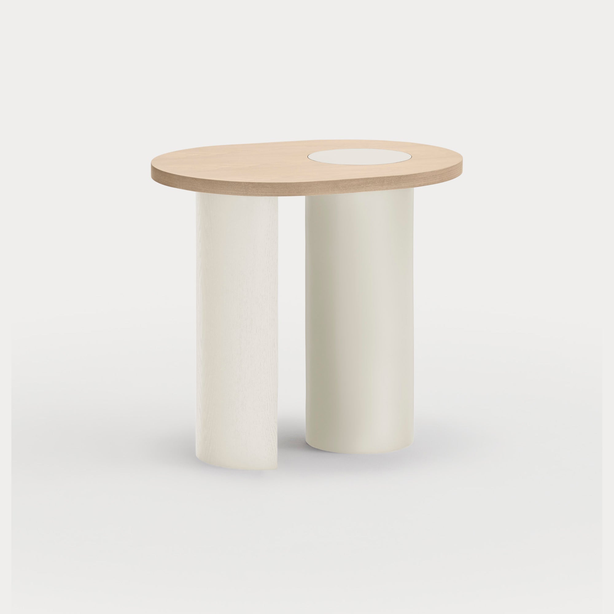 NORI End table light natural-cream legs - corner