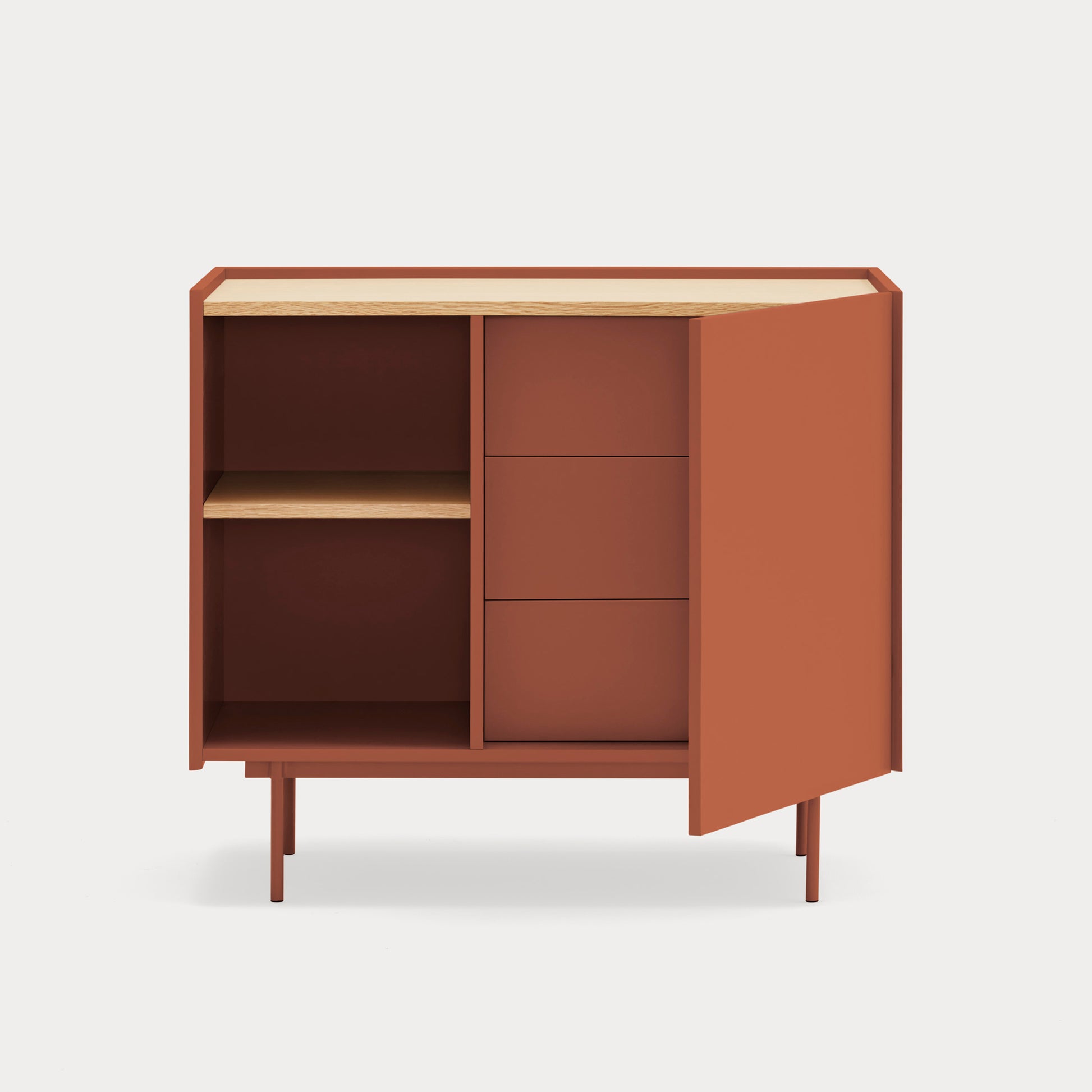 OTTO Chest brick/oak - detail