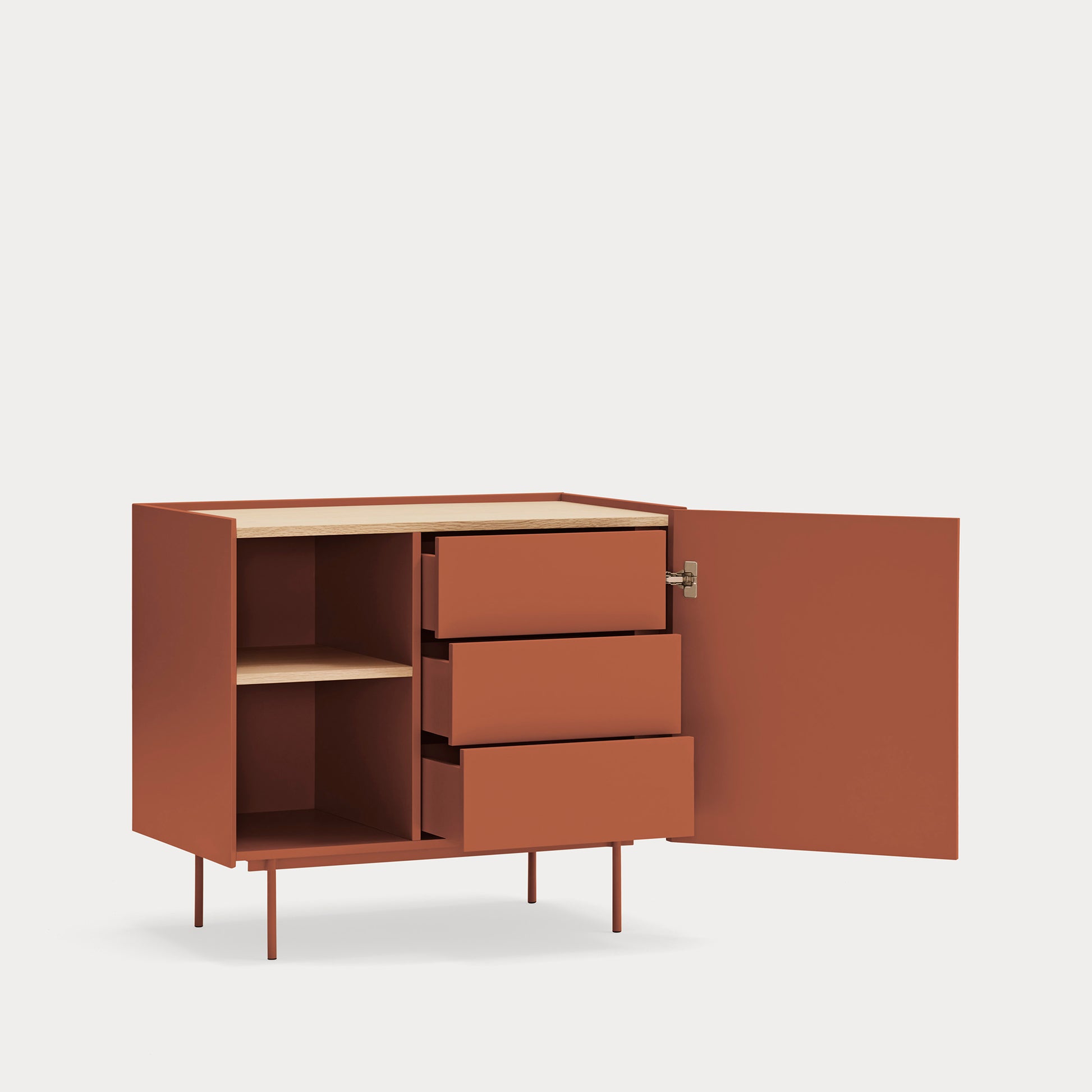 OTTO Chest brick/oak - corner
