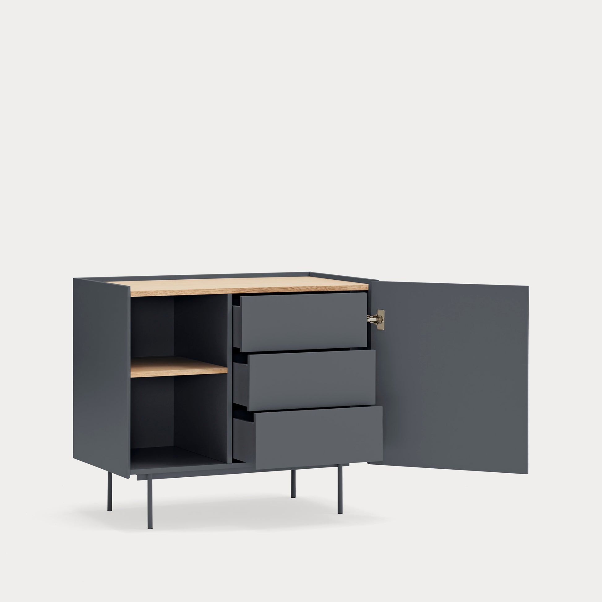 OTTO Chest anthracite gray/oak - corner