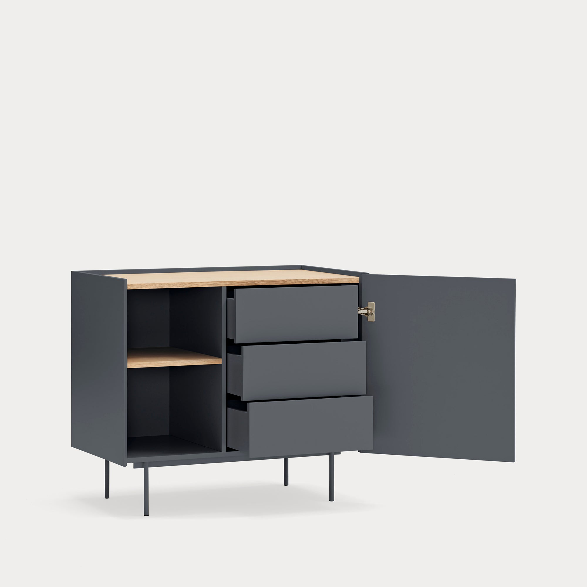 OTTO Chest anthracite gray/oak - corner