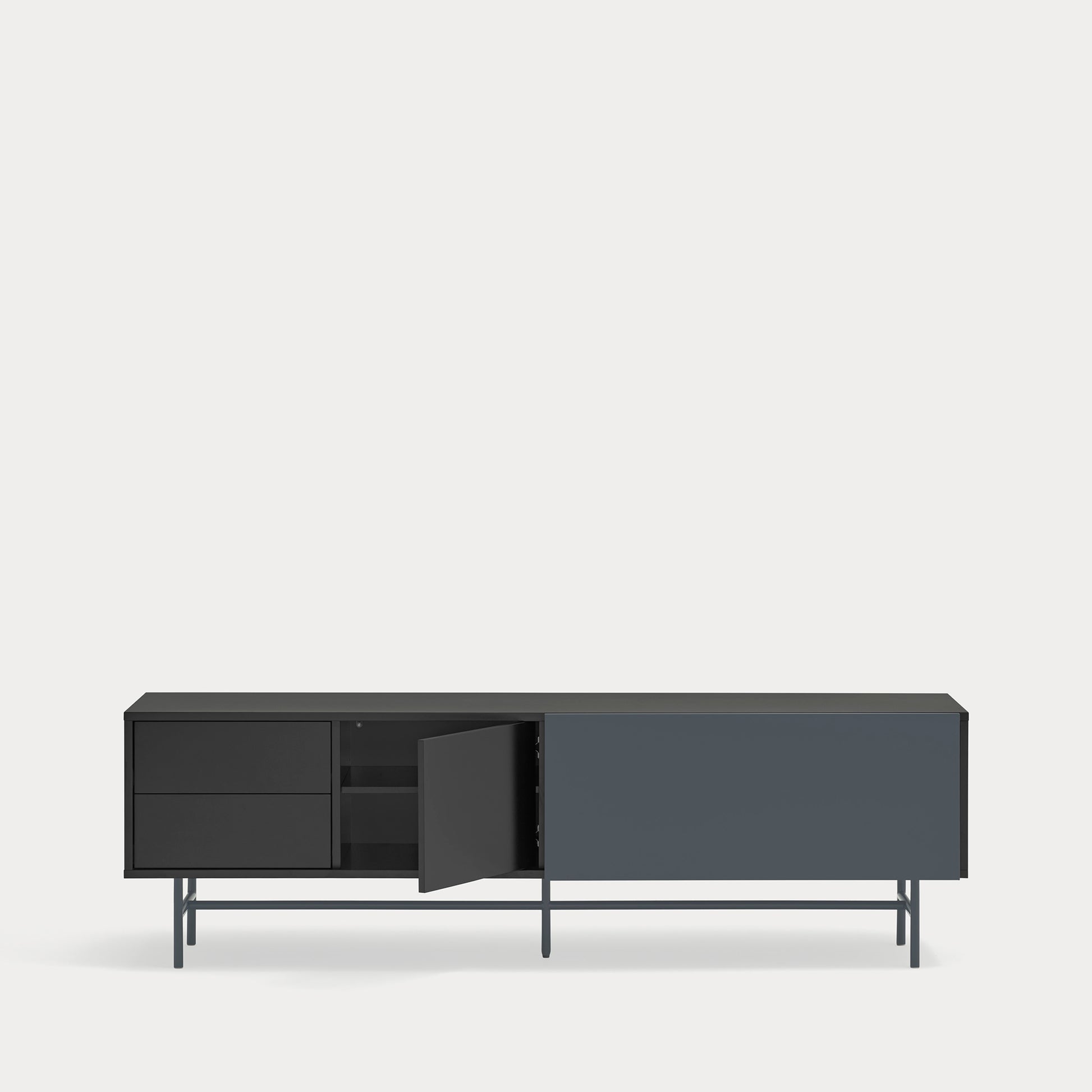 NUBE TV Cabinet black/anthracite grey - front