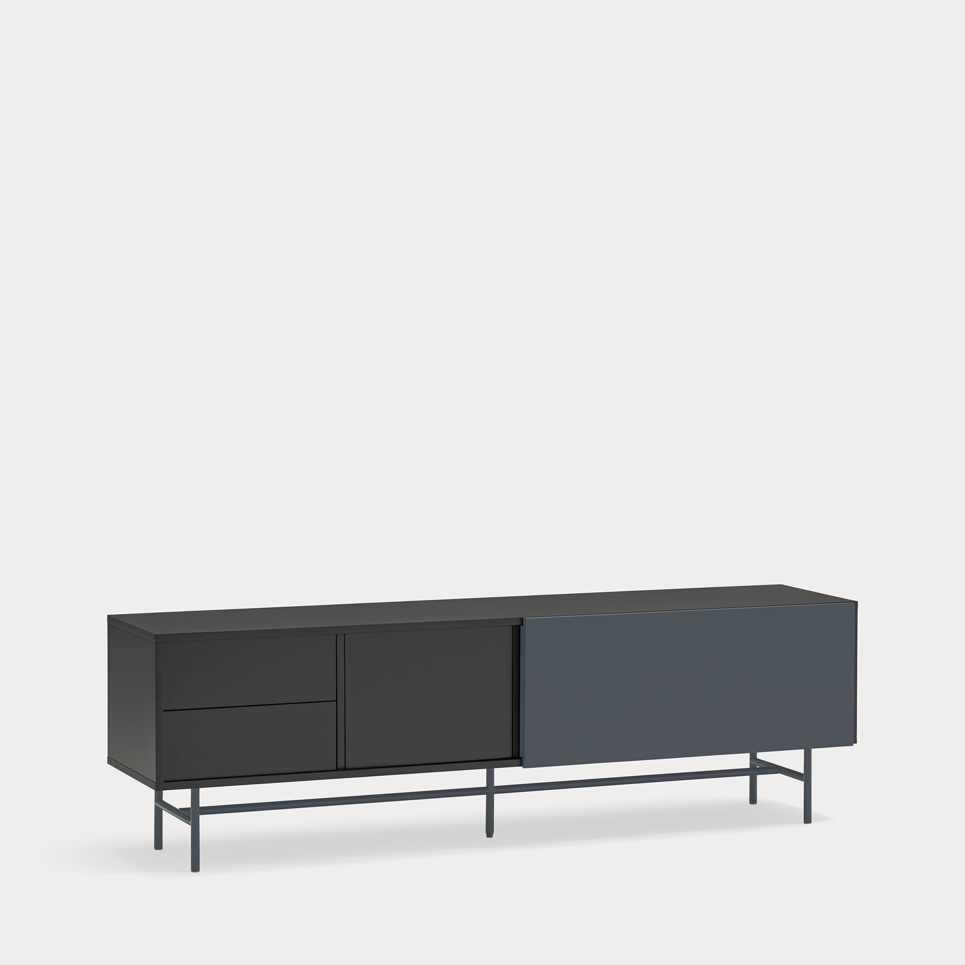 NUBE TV Cabinet black/anthracite grey - corner