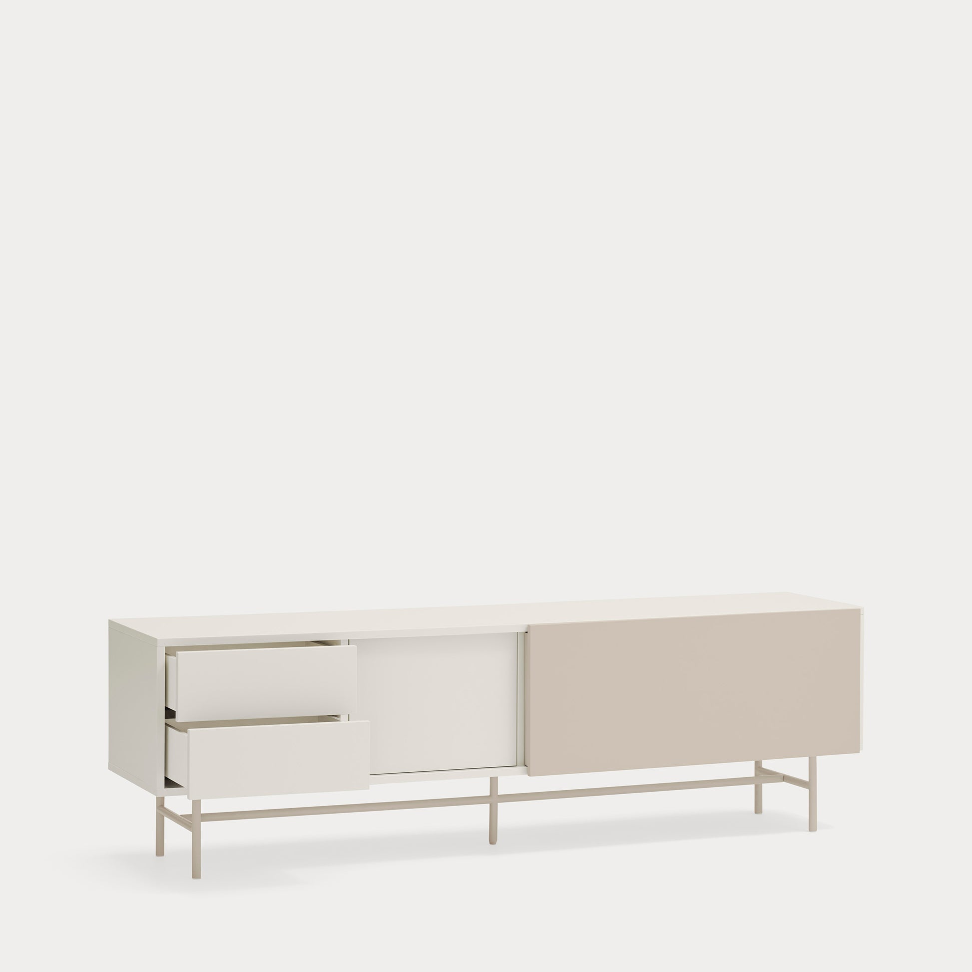 NUBE TV Cabinet cream/sand - corner