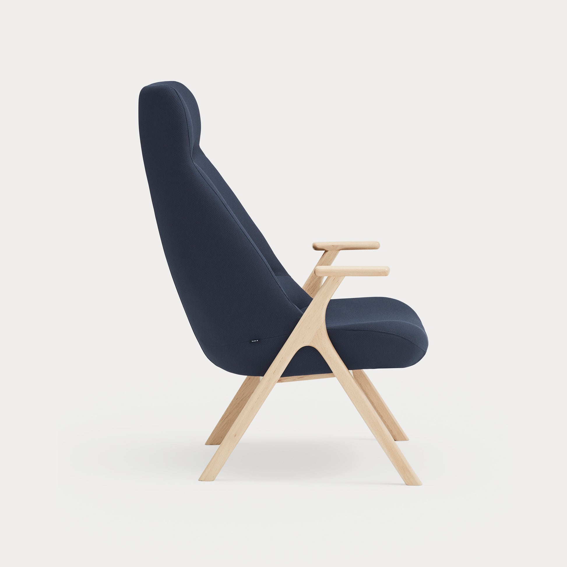 DINS Armchair wood dark blue - side