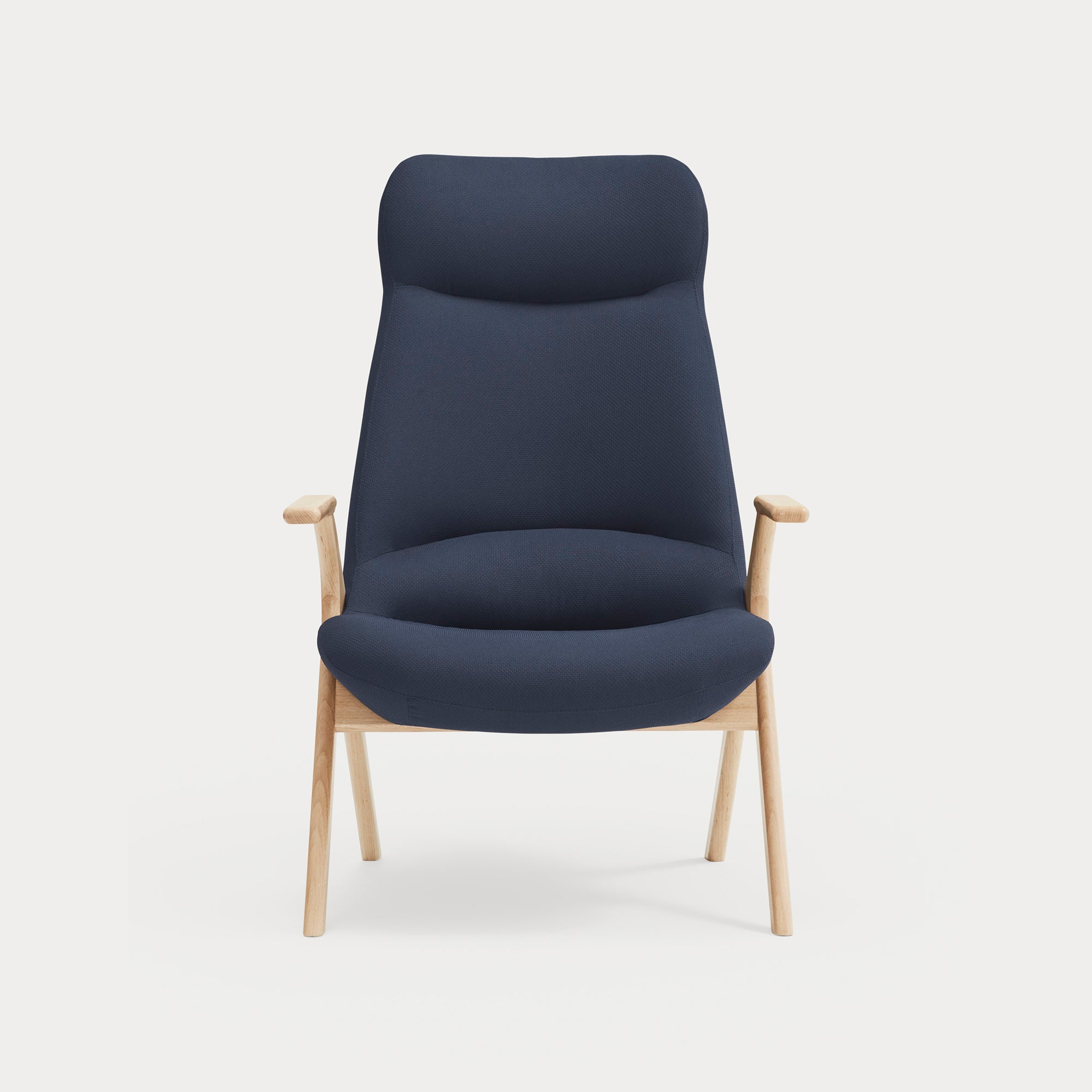 DINS Armchair wood dark blue - front