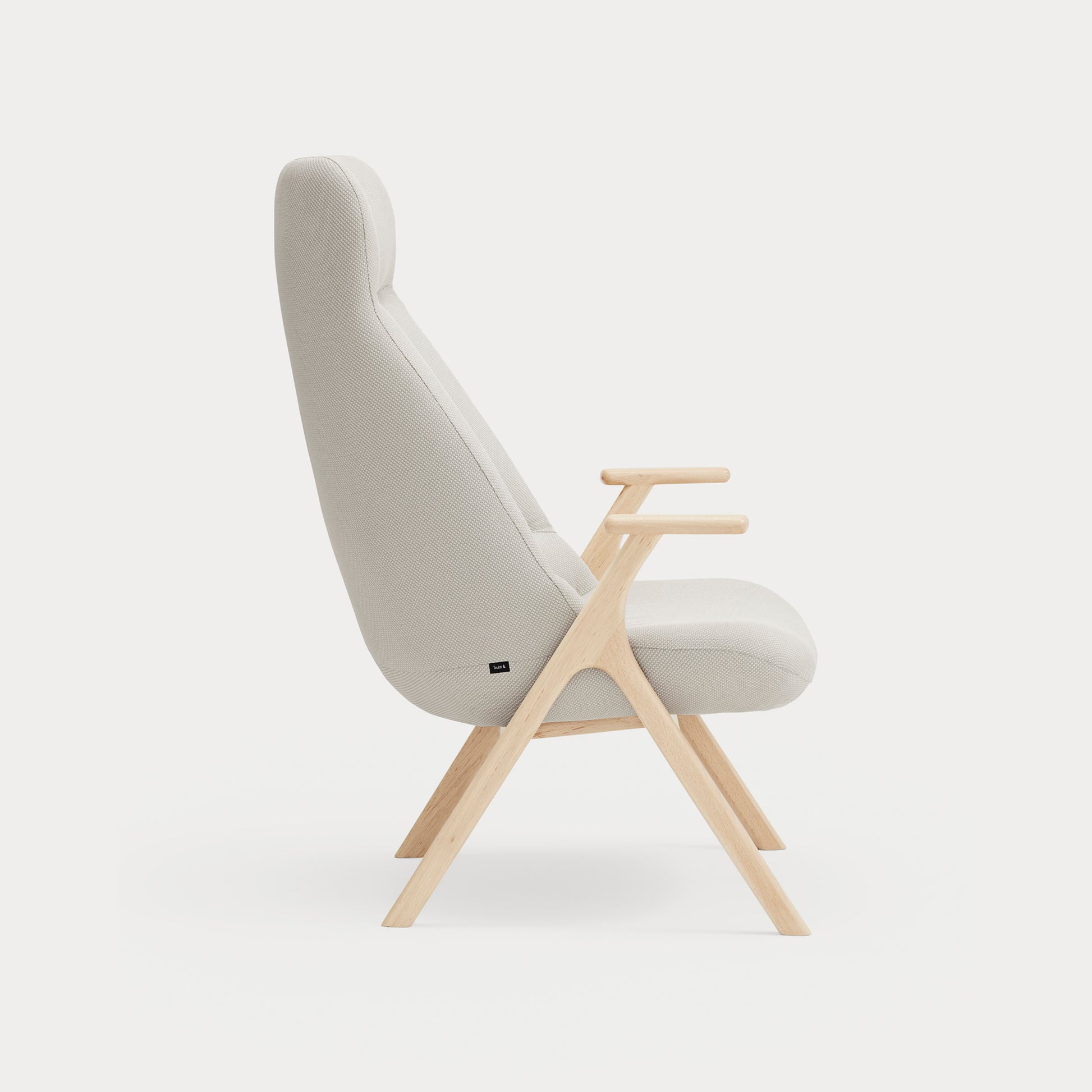 DINS Armchair wood cream - side