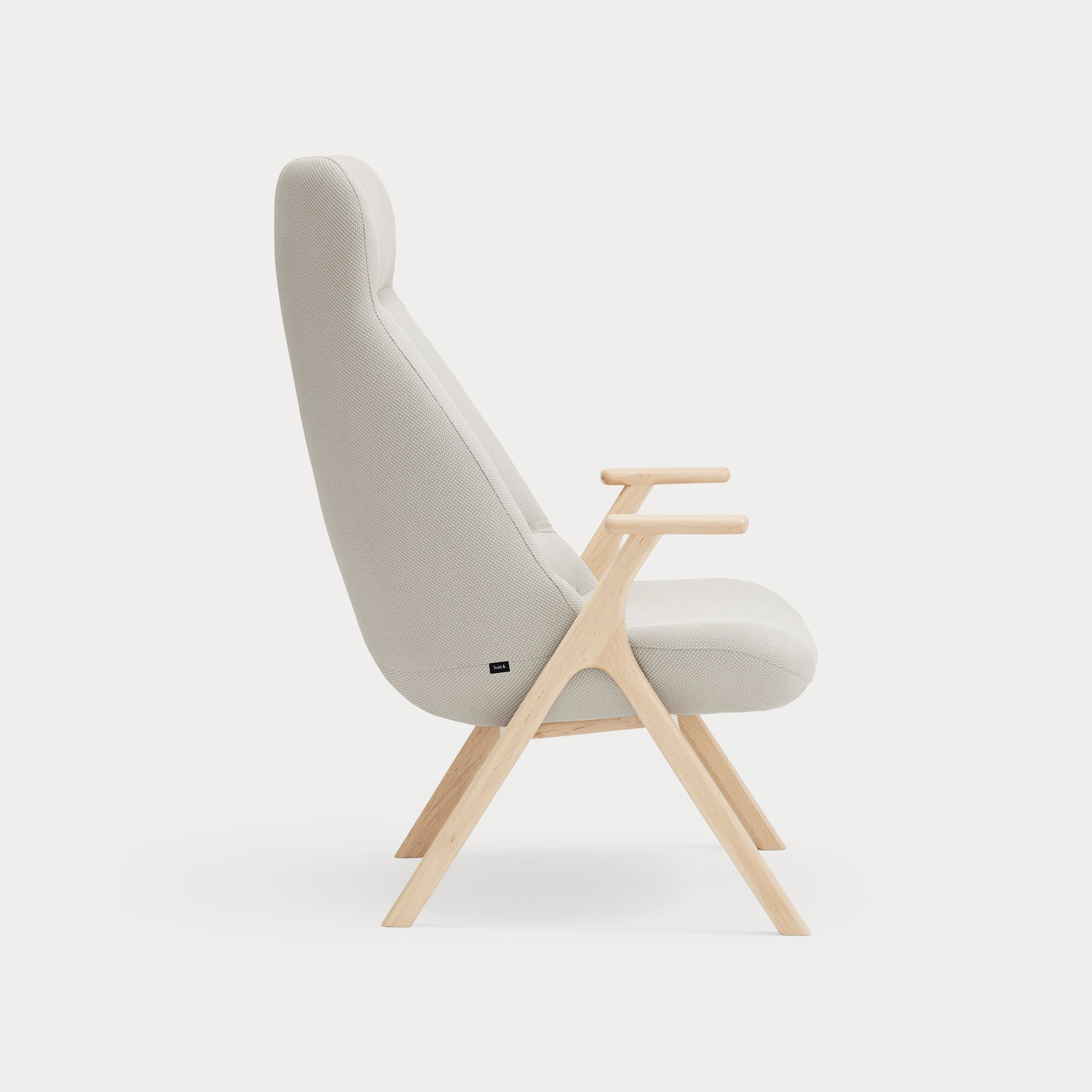 DINS Armchair wood cream - side
