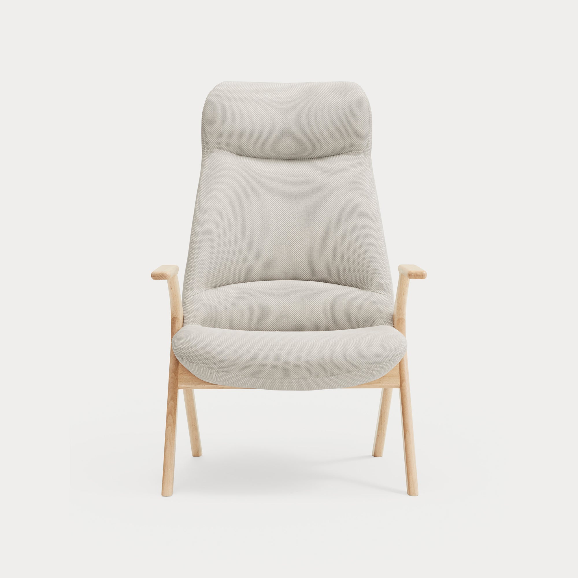 DINS Armchair wood cream - front