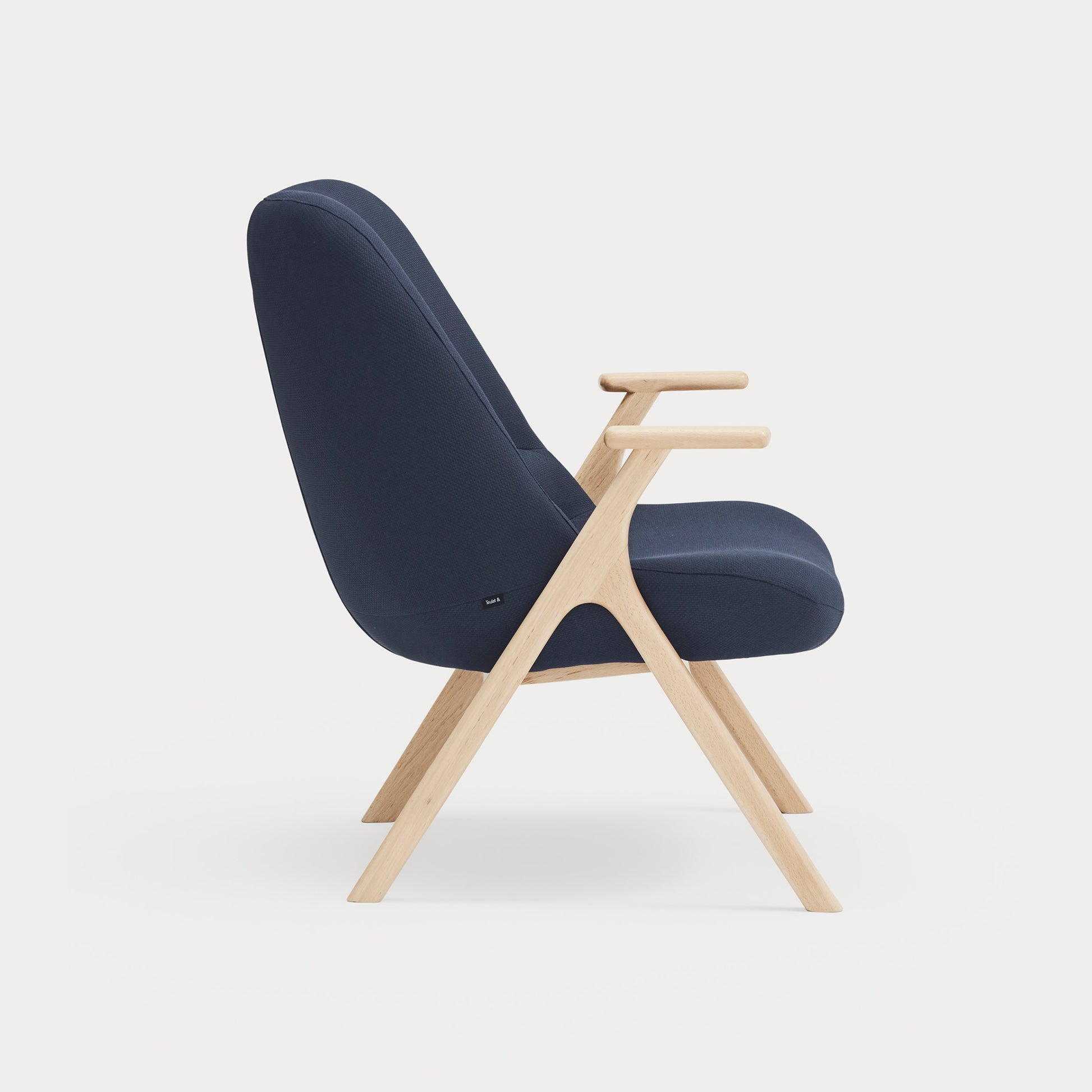 DINS Armchair wood s dark blue - side