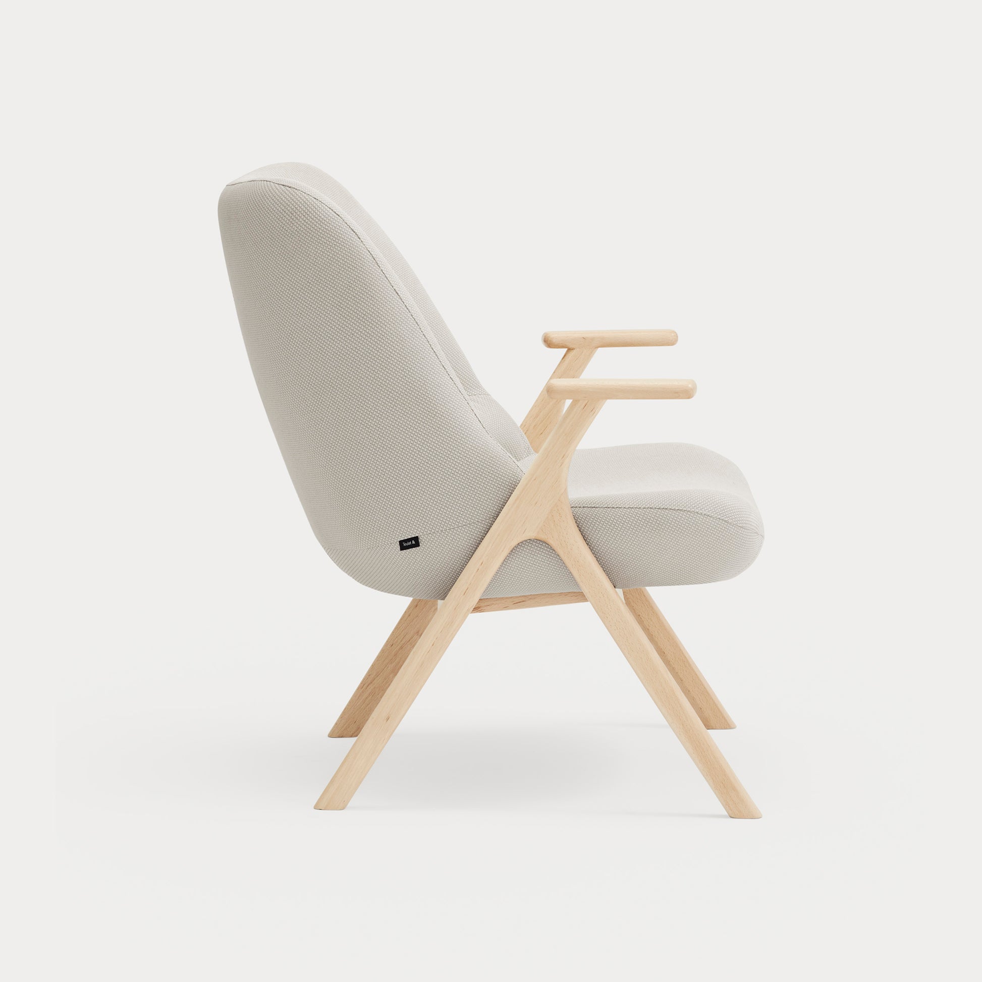 DINS Armchair wood s cream - side