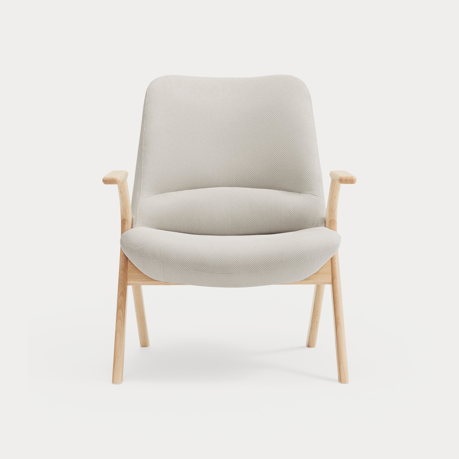 DINS Armchair wood s cream - front