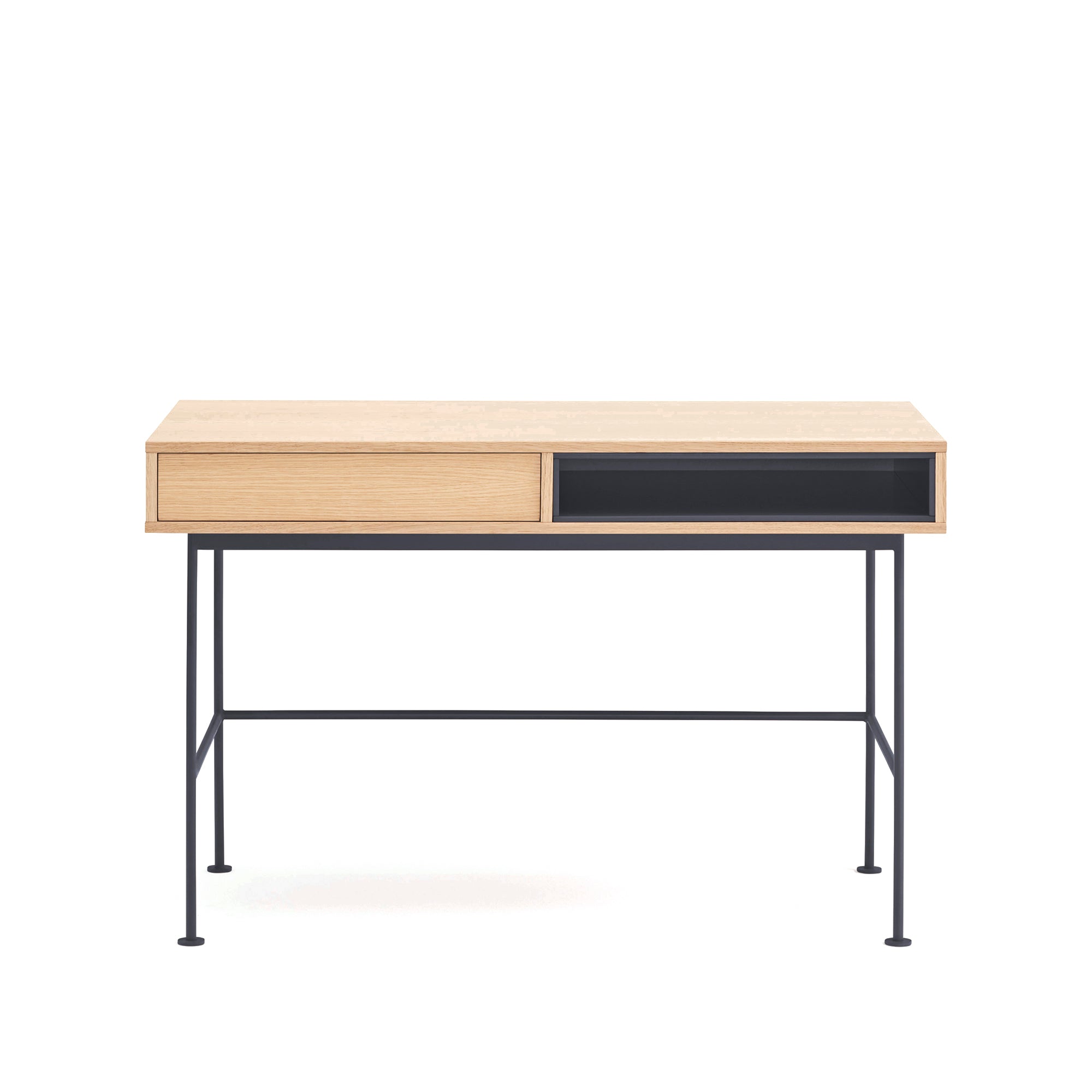 YOKO Desk oak/anthracite gray - front