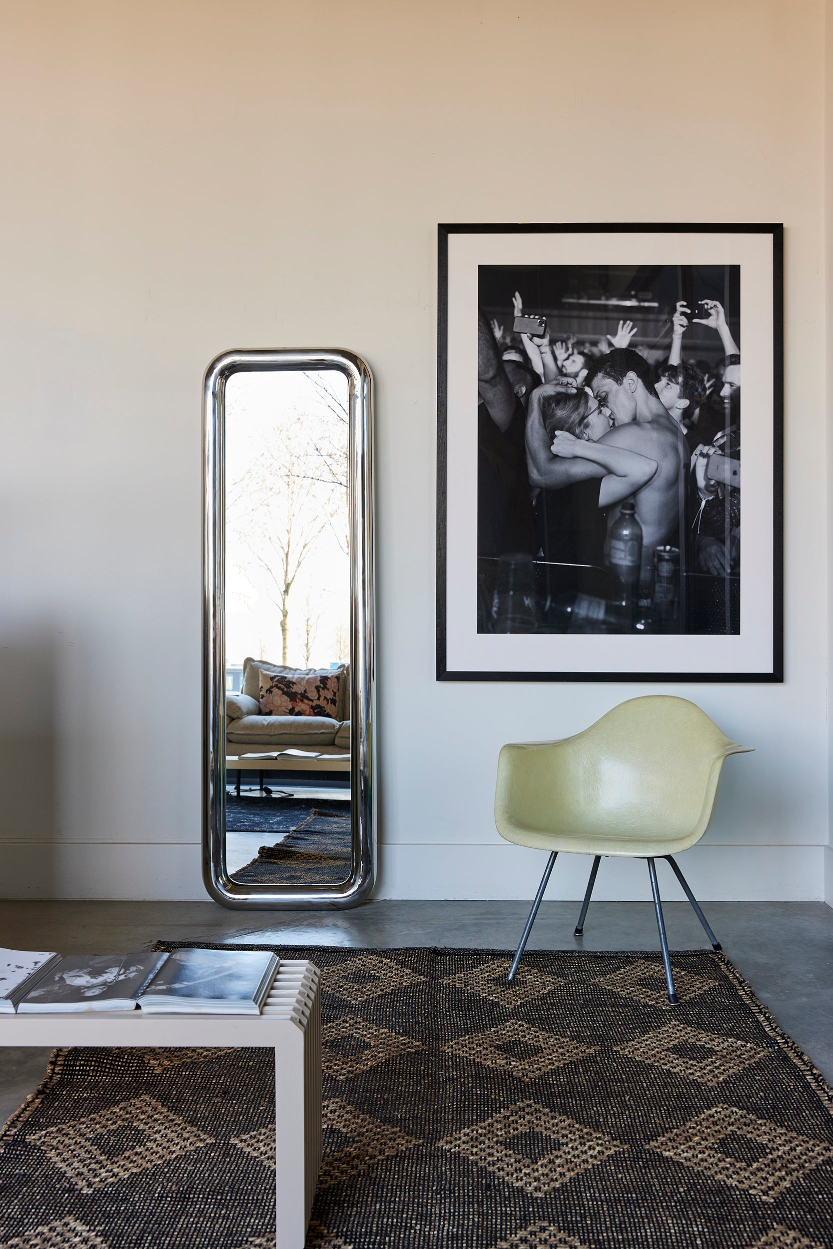Chubby standing chrome mirror - ambient