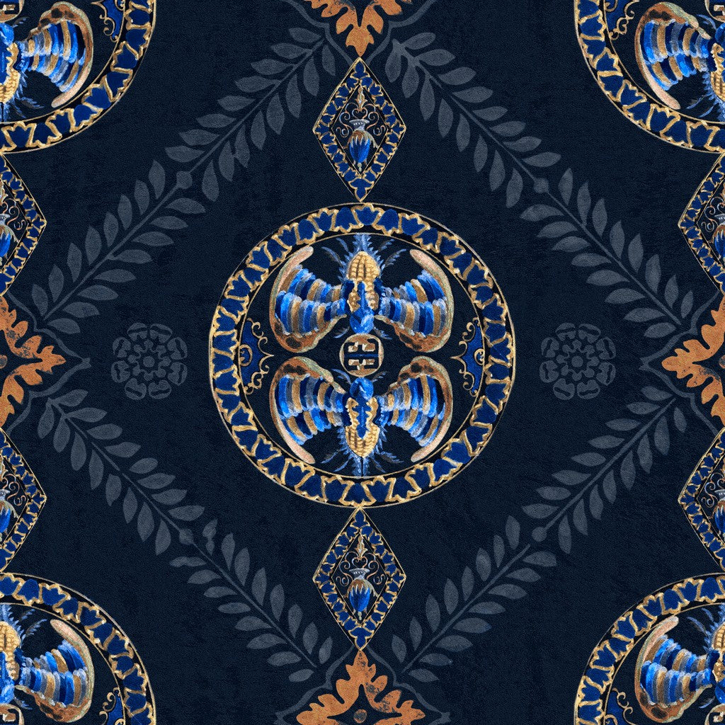 Abeille indigo tapet - front