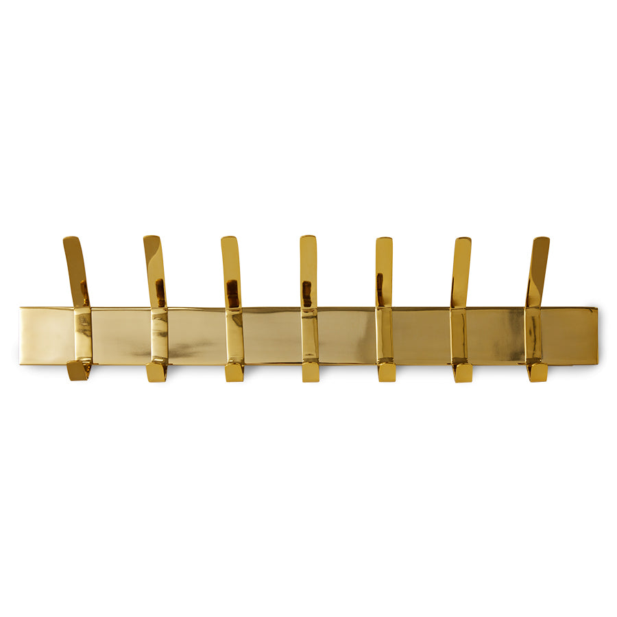Clothing hook L brass - front