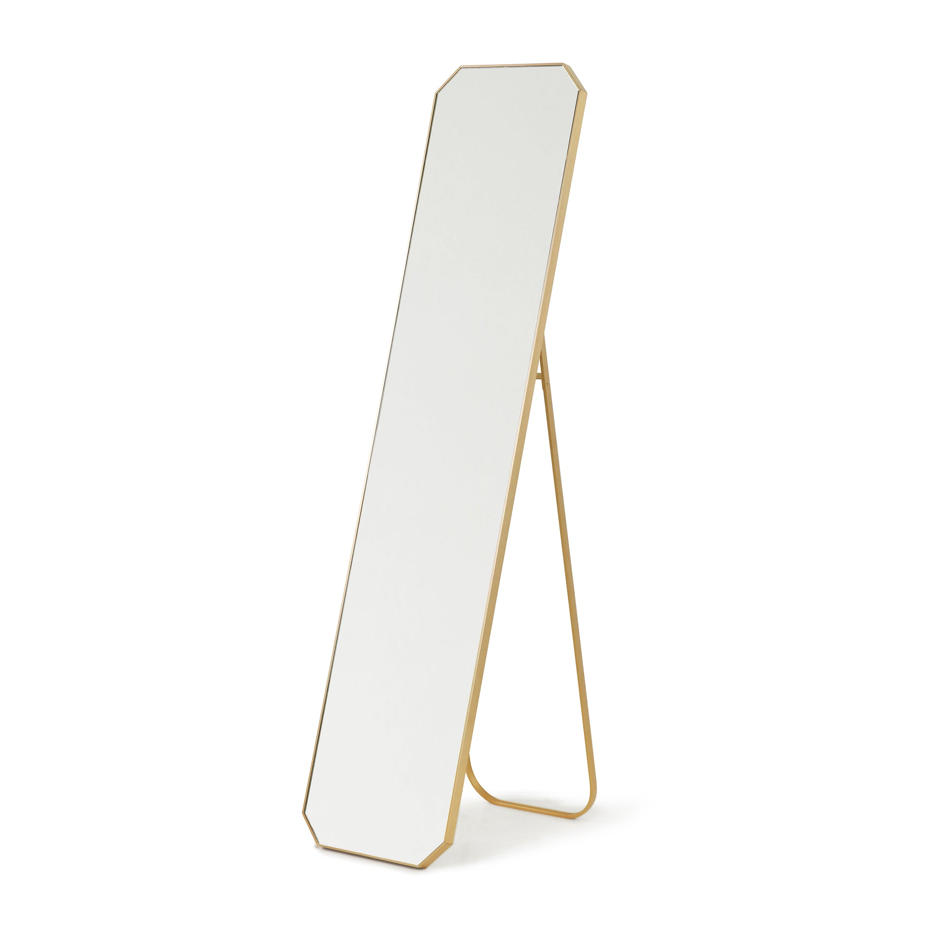 Standing floor mirror brass - lat