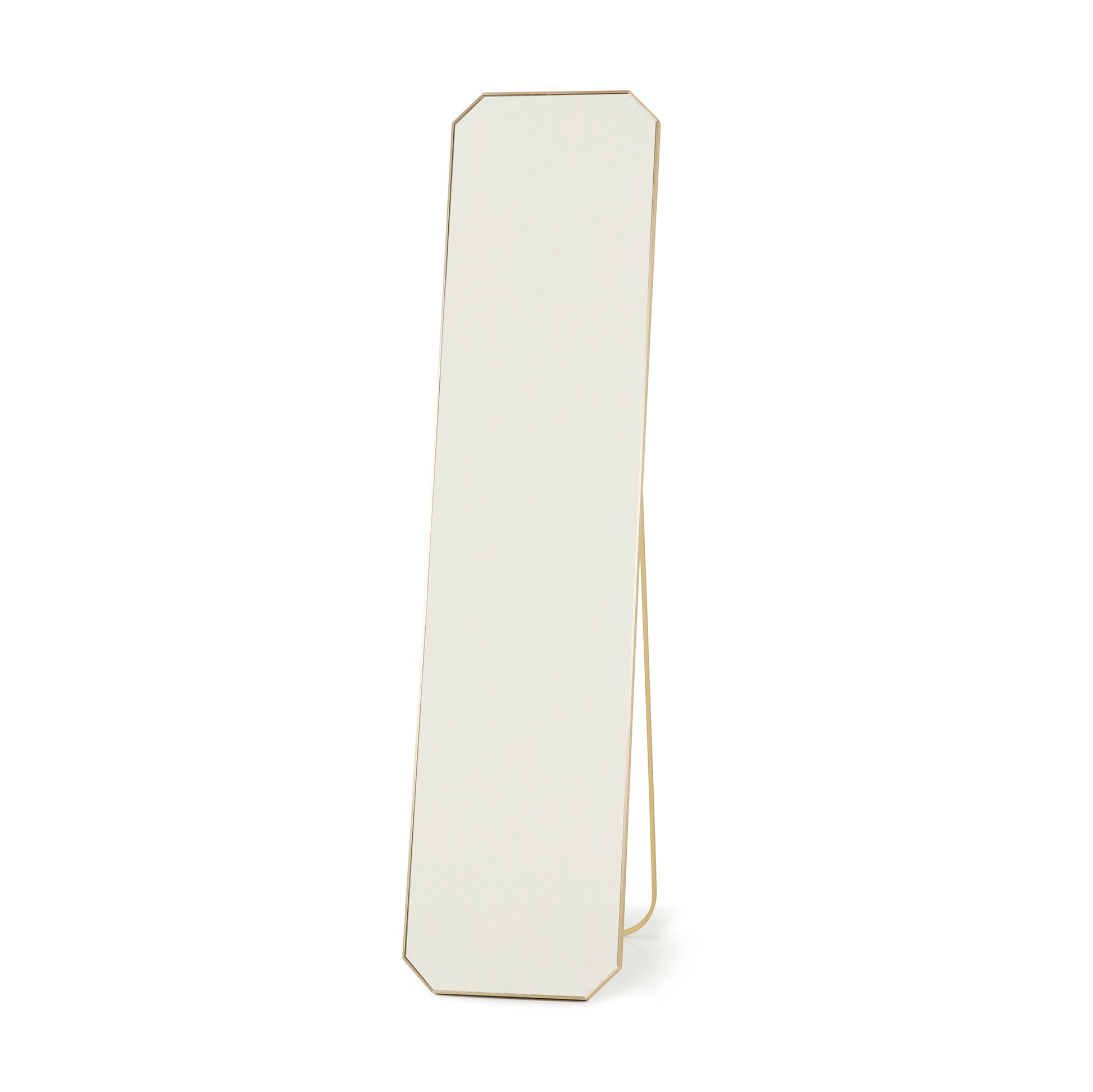 Standing floor mirror brass - front