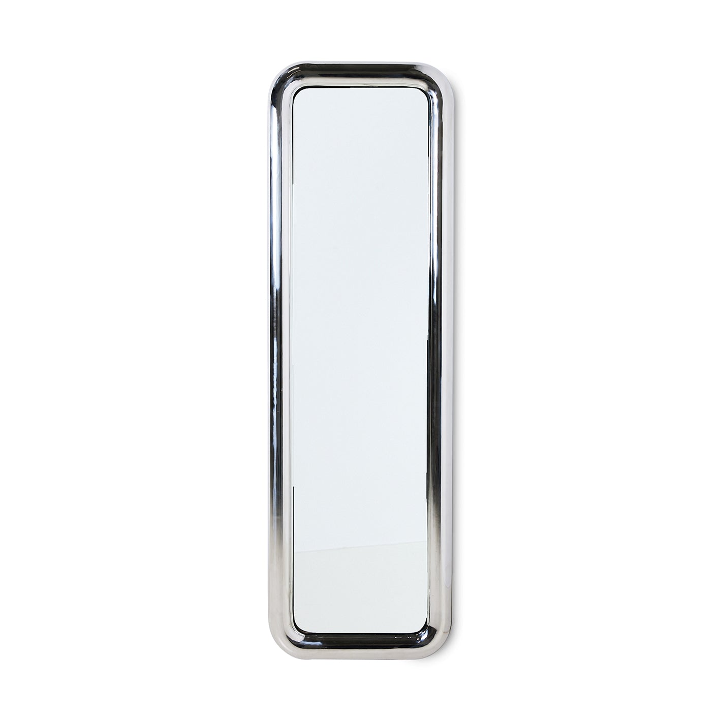 Chubby standing chrome mirror - front