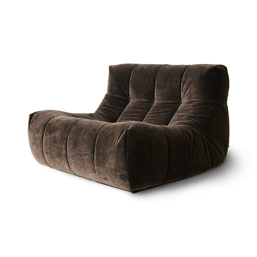 Lazy lounge chair, royal velvet espresso - front