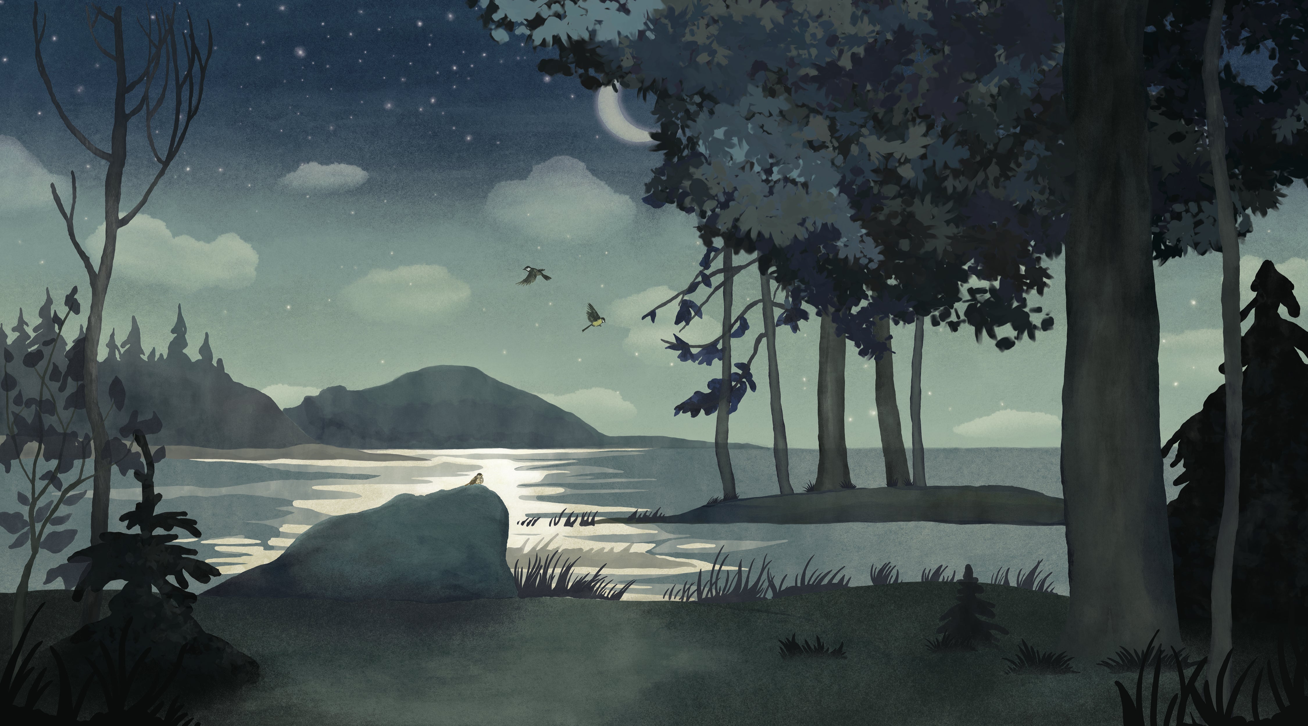 tapet Au clair de lune - life