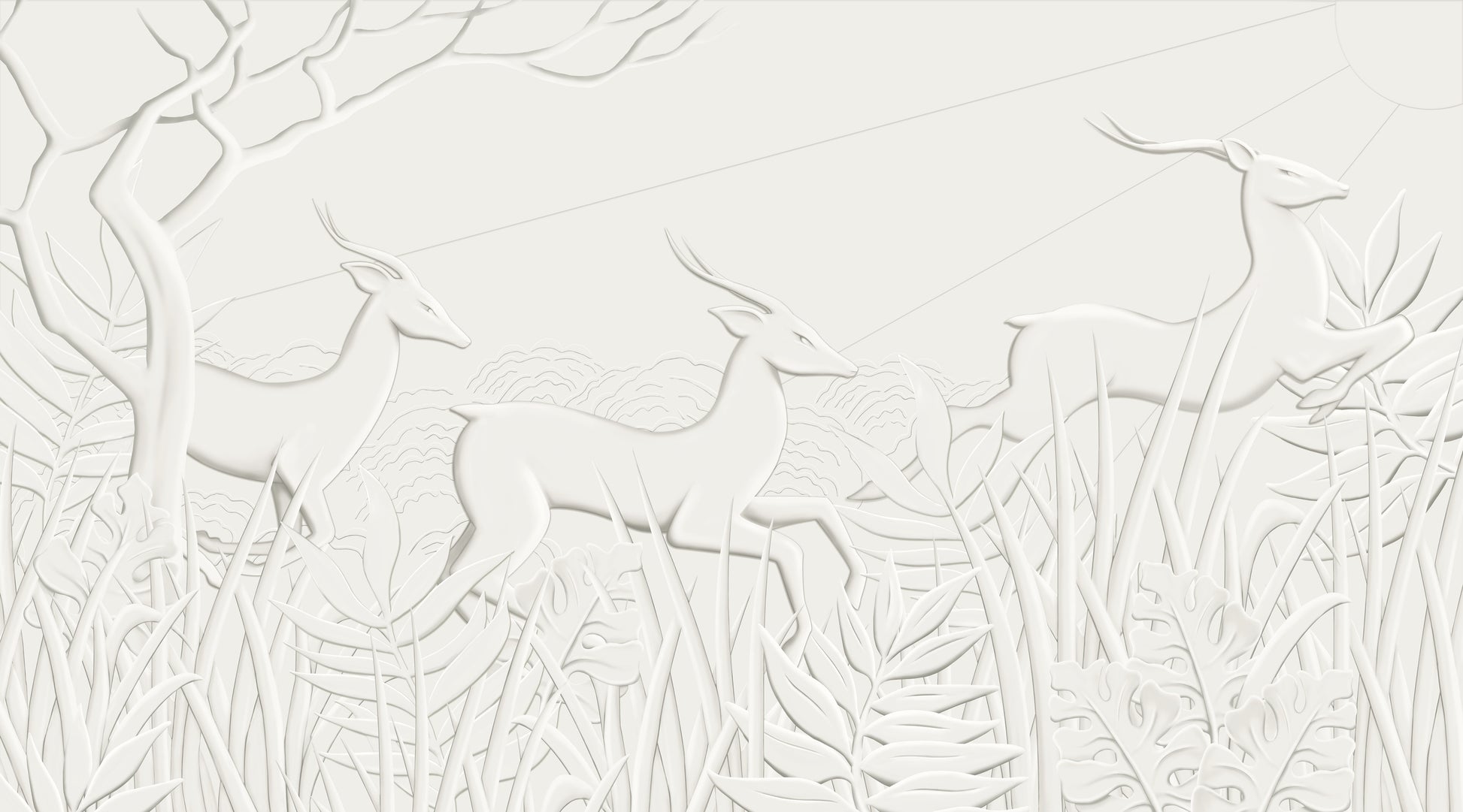 tapet les trois antilopes - flat