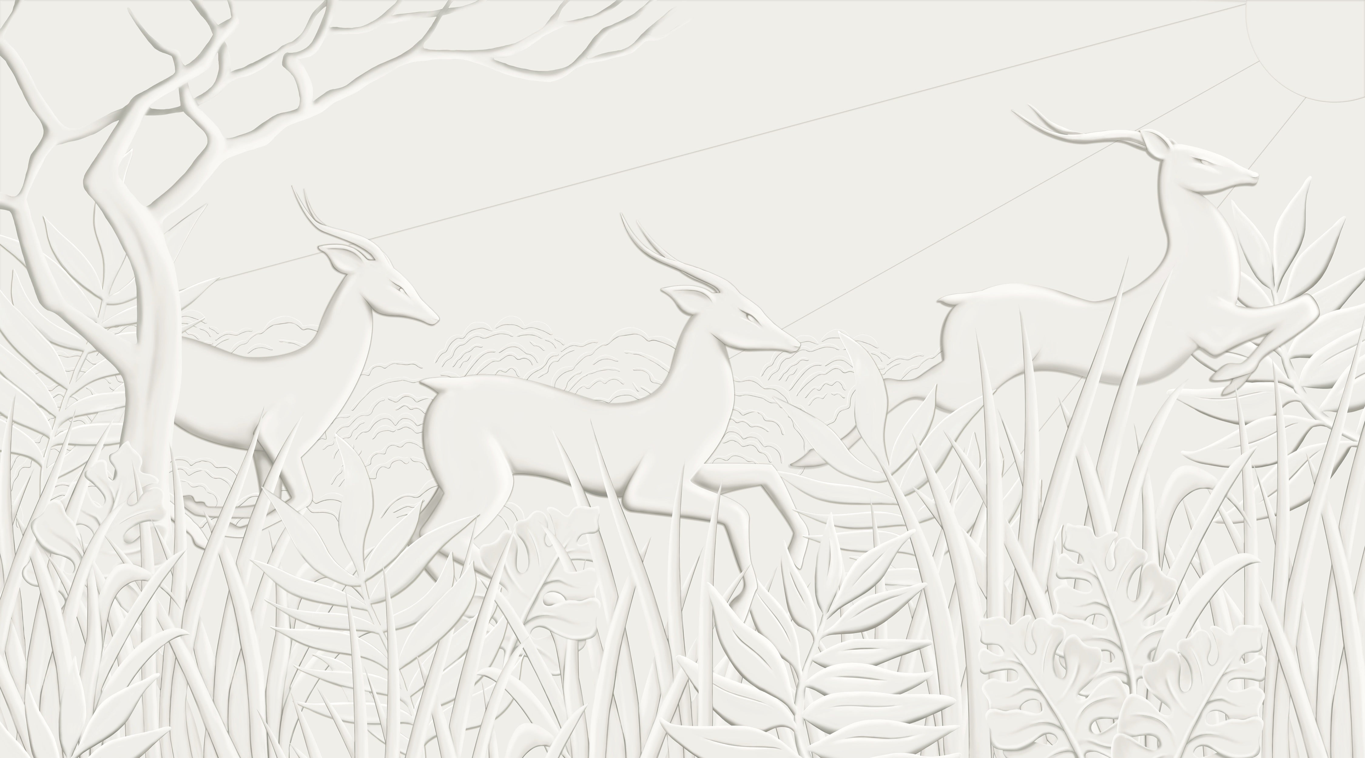 tapet les trois antilopes - flat