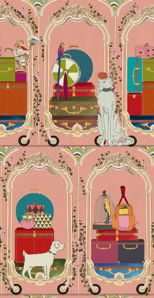 Fancy pink tapet - front