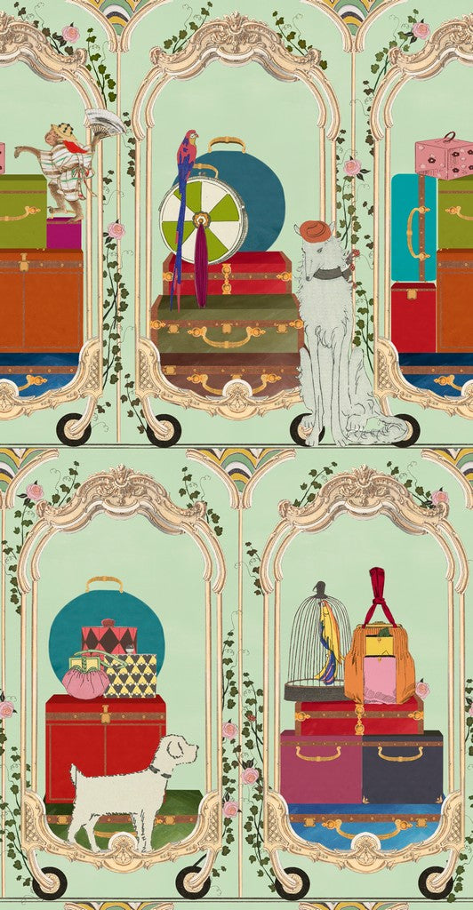 Fancy turq tapet - front