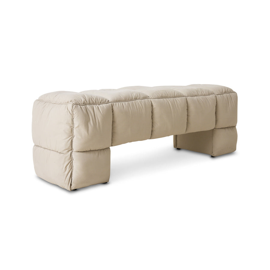 Puffy lobby bench, pebble - lat