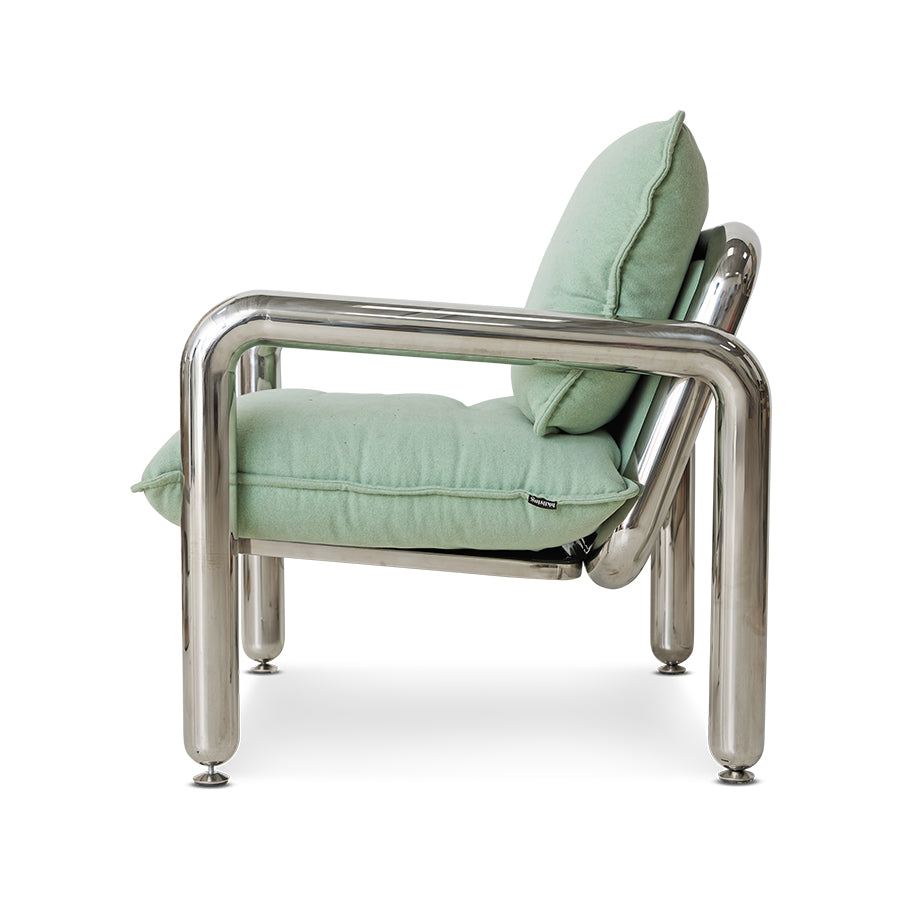 Chrome lounge armchair - lat