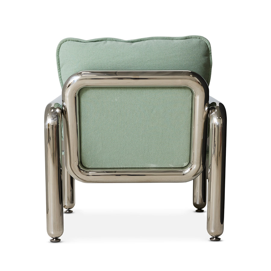 Chrome lounge armchair - back