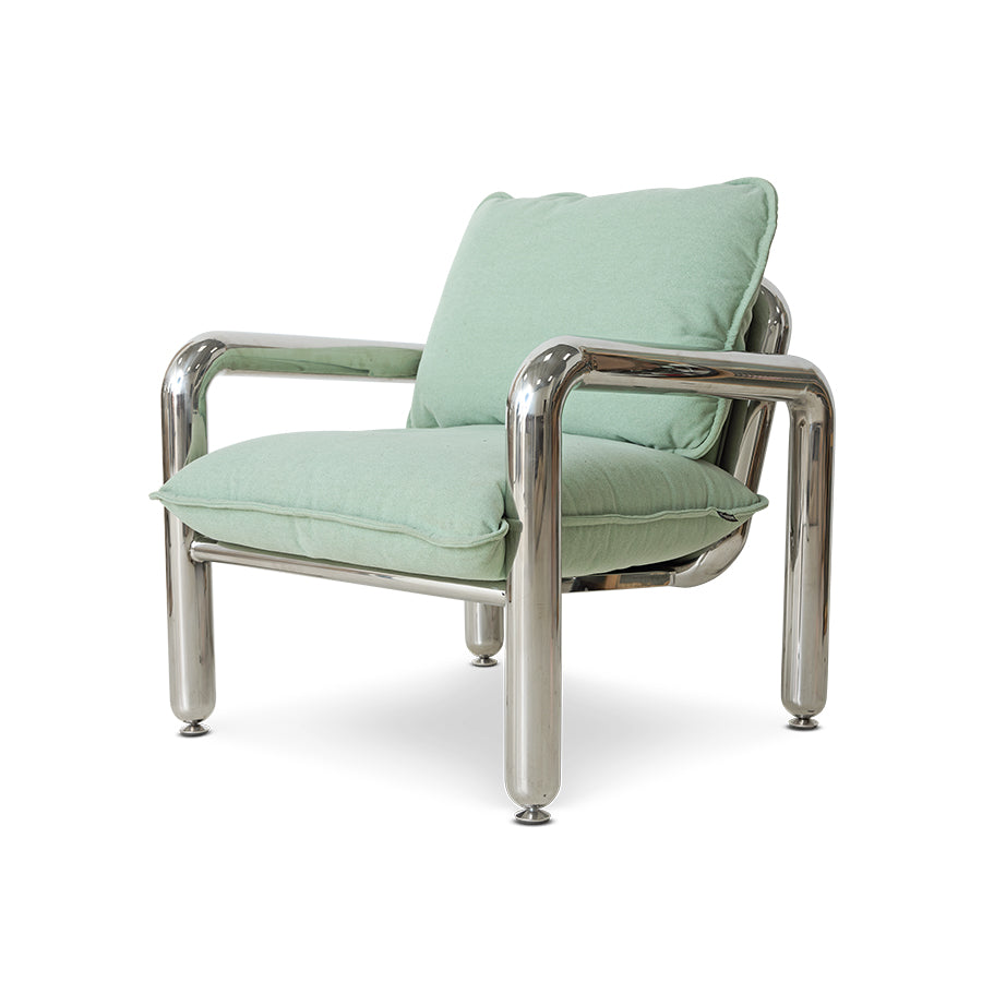 Chrome lounge armchair - front