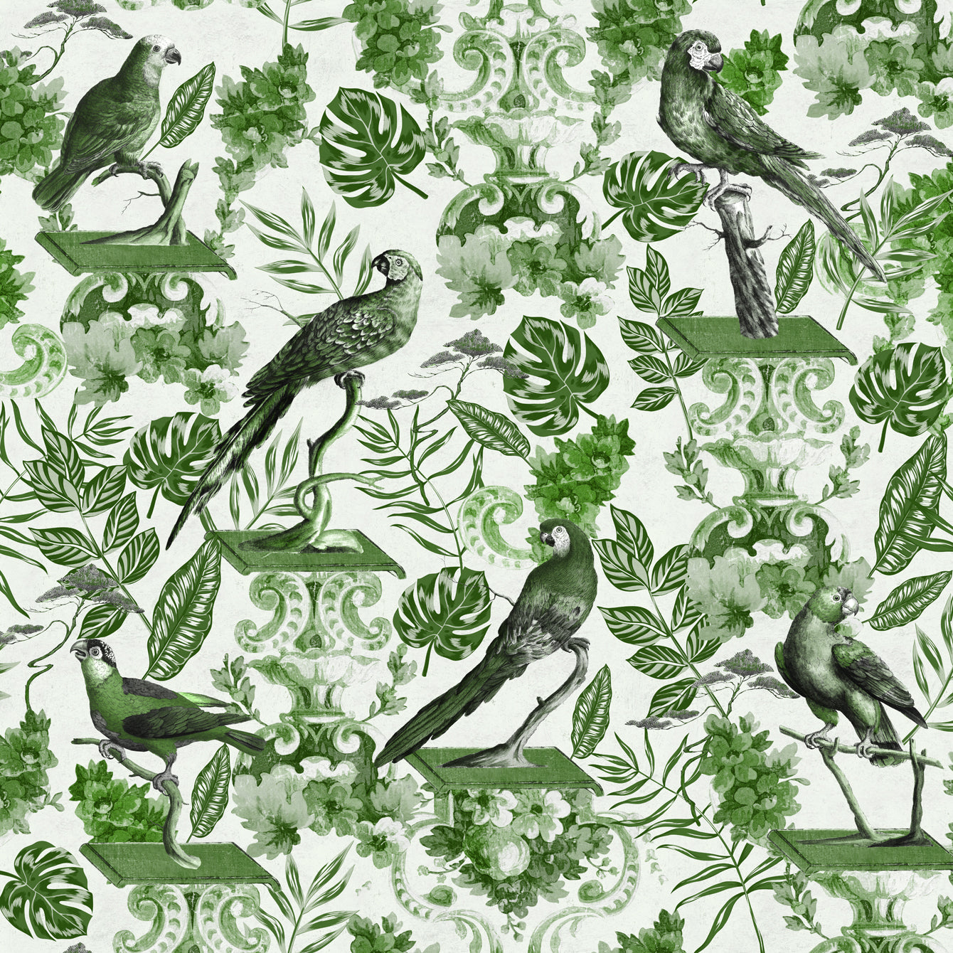 la voliere green tapet - front