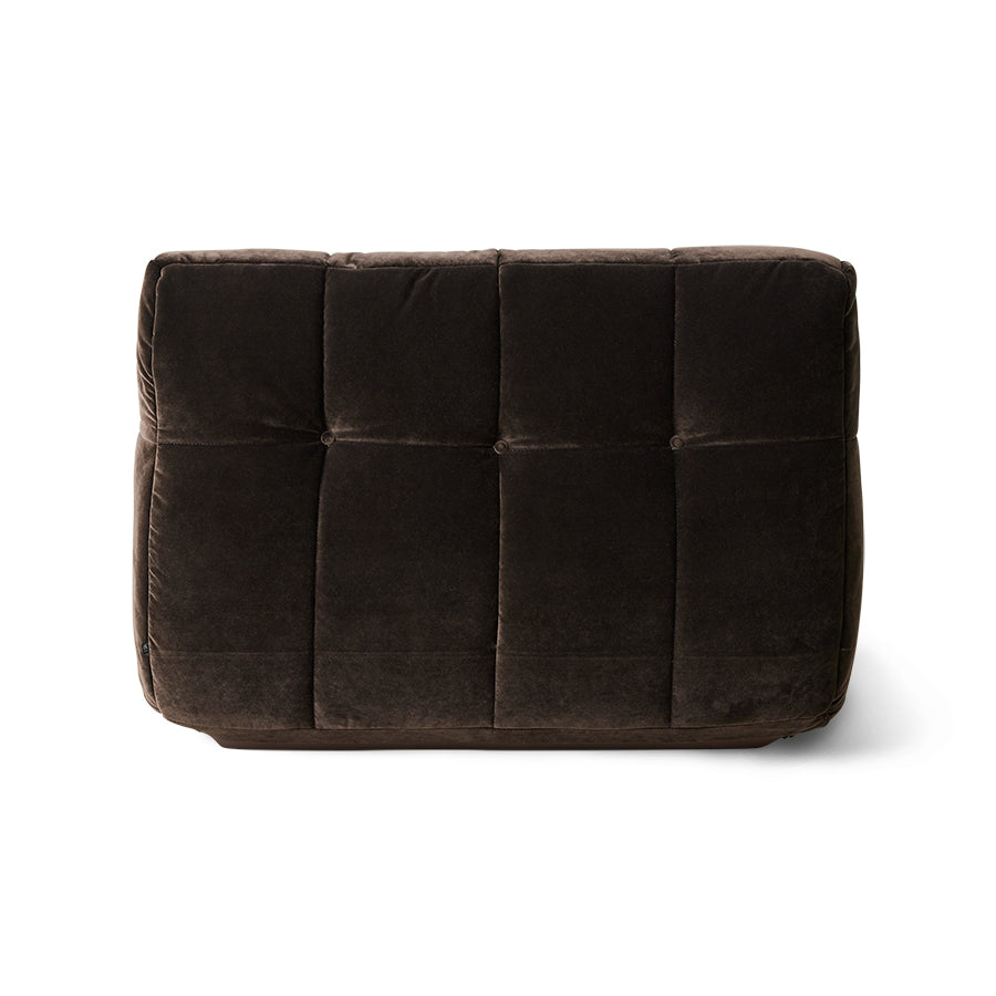 Lazy lounge chair, royal velvet espresso - back