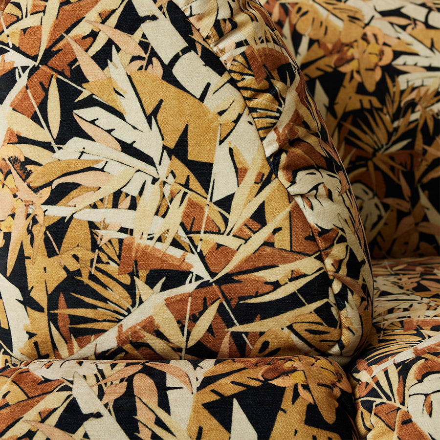 Wave couch: left high arm, printed hollywood -det