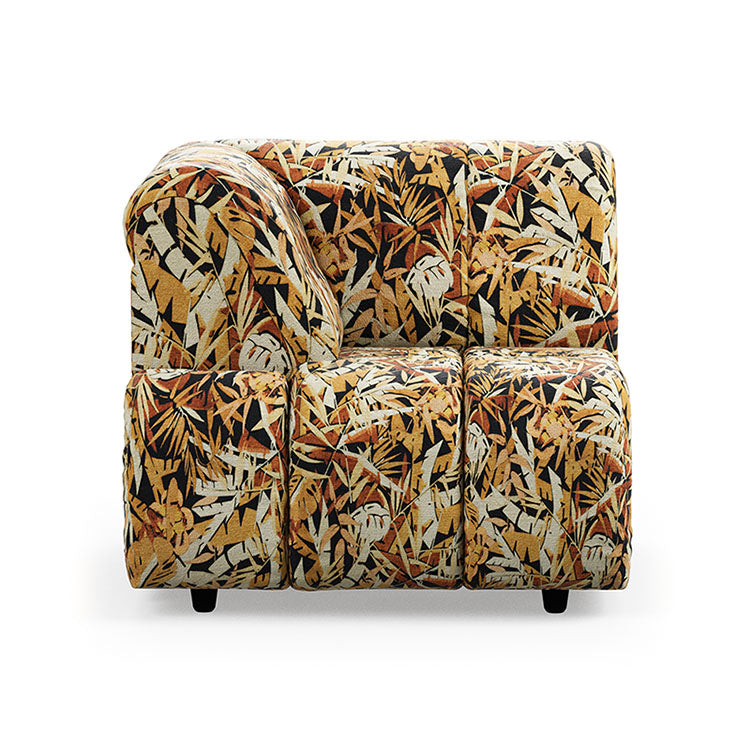 Wave couch: left high arm, printed hollywood - front