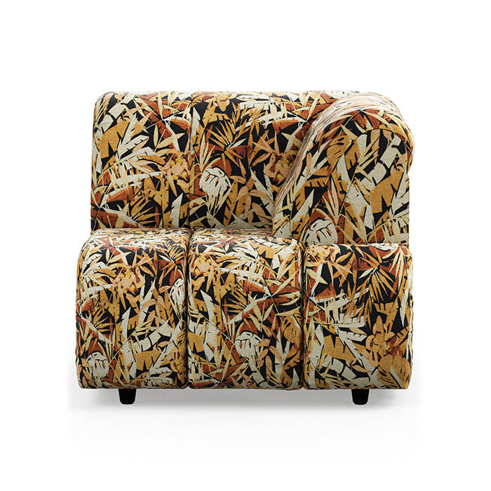 Wave couch: right high arm, printed hollywood - front