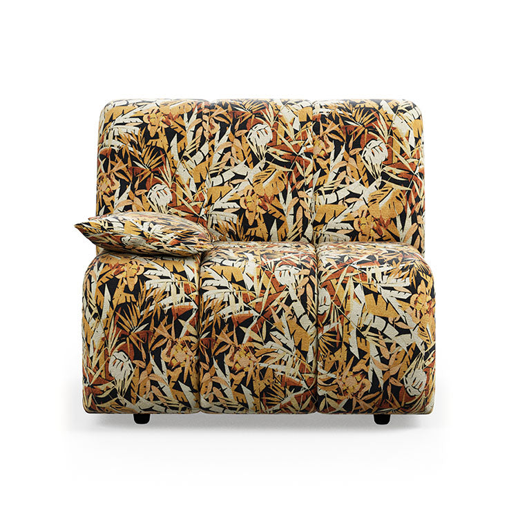 Wave couch: left low arm, printed hollywood - front