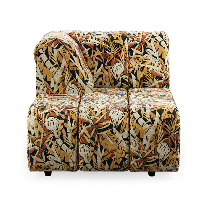 Wave couch: left divan, printed hollywood - front