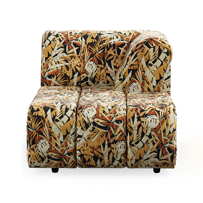Wave couch: right divan, printed hollywood - front
