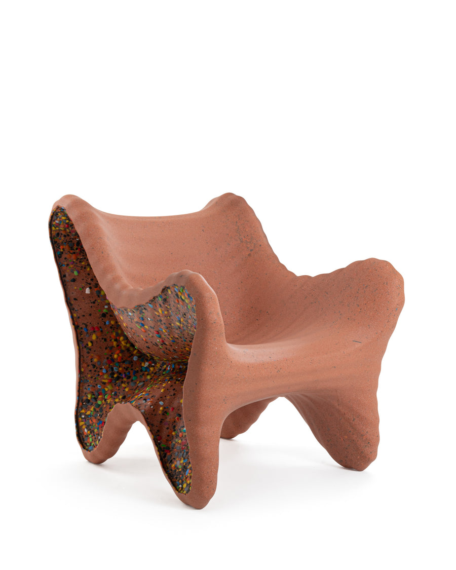 In-side armchair terracotta - front