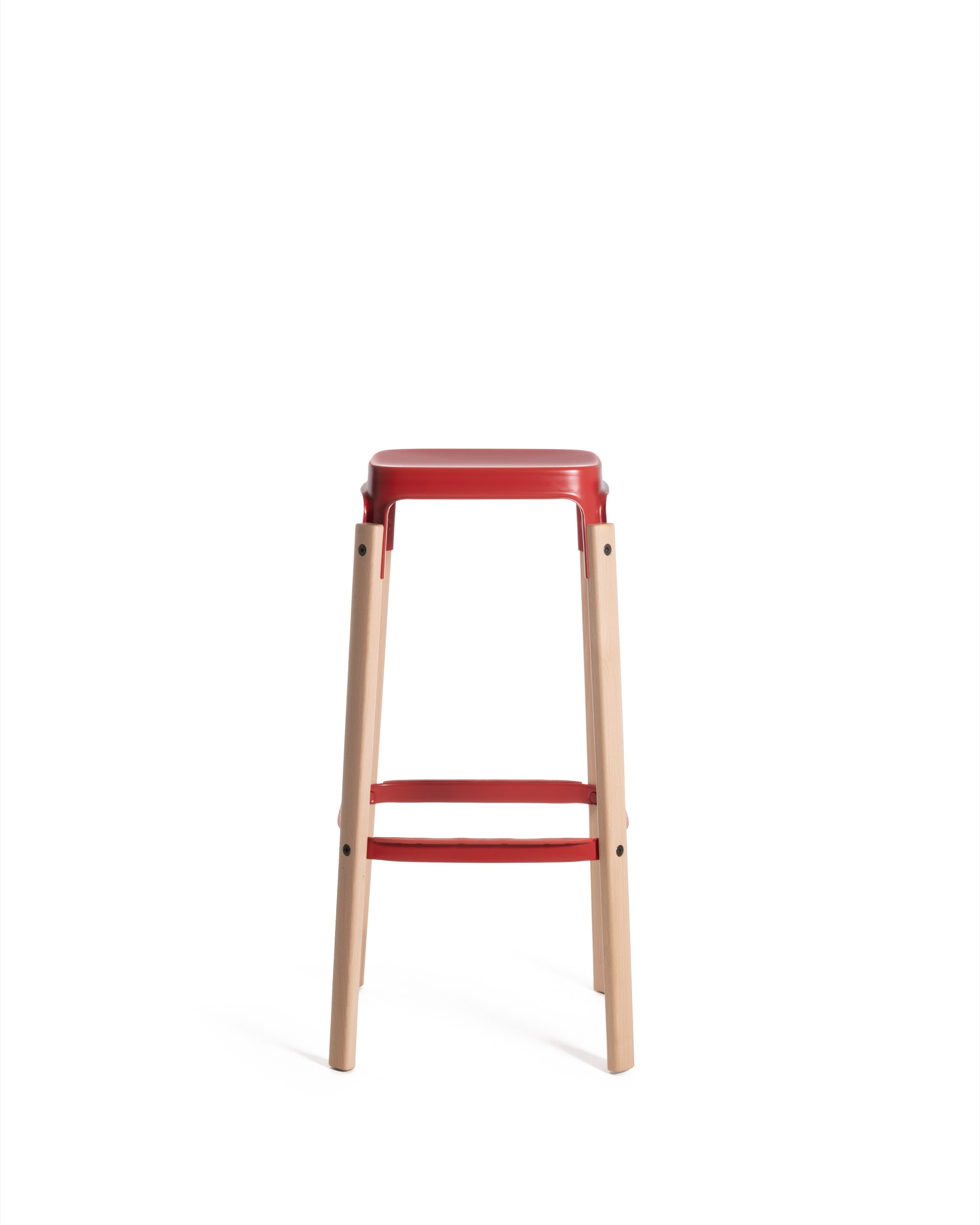 Steelwood stool red - front